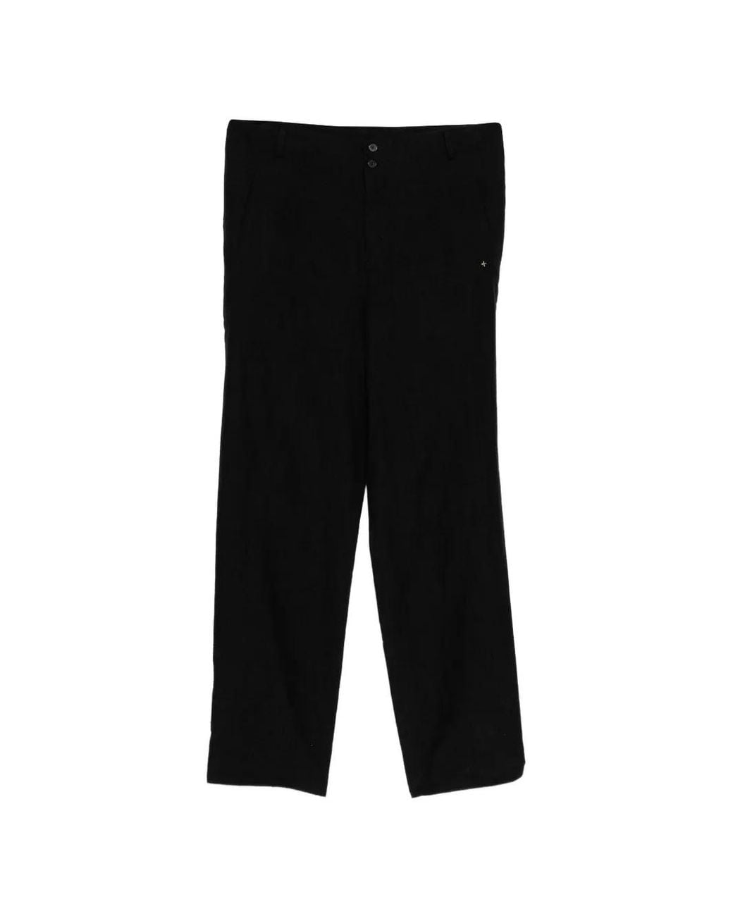 Ma+ Black Cross-Embossed Trousers for men