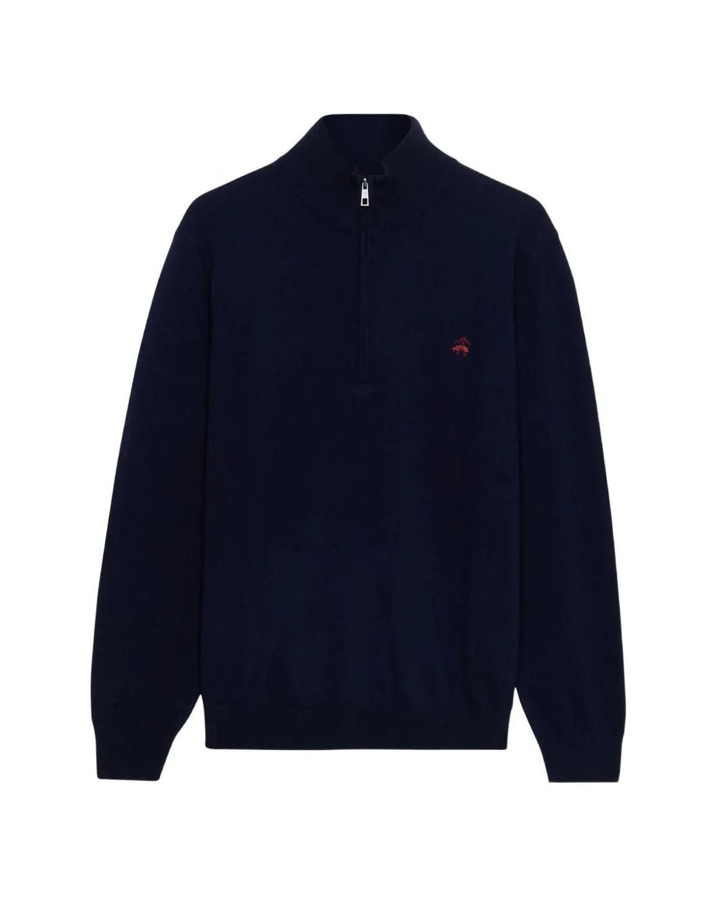 Brooks Brothers Blue Half-Zip Mock-Neck Sweater for men