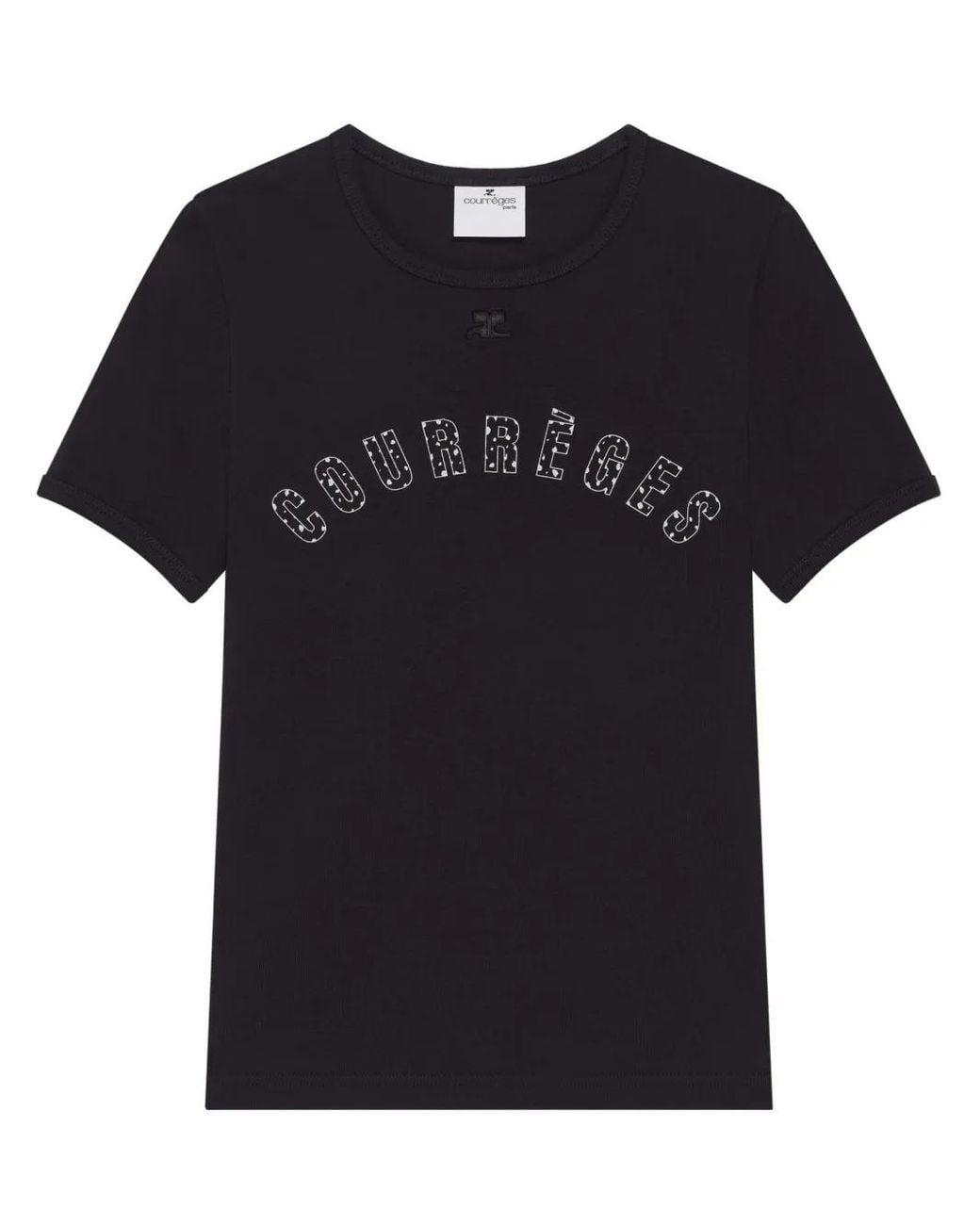 Courreges Black T-Shirt Medusa Contrast