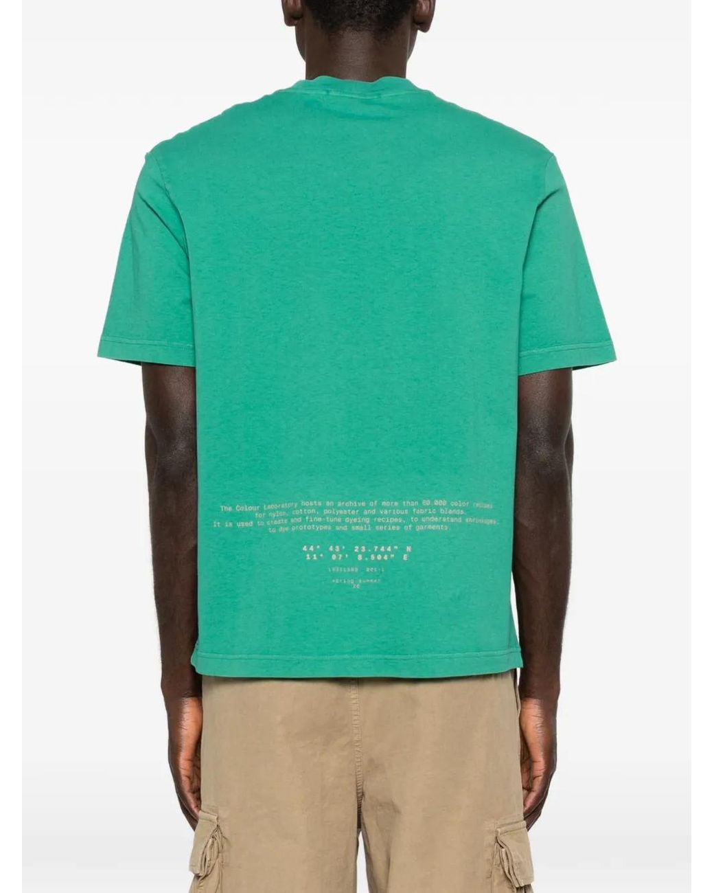 Stone Island Green Compass Printed Regular-Fit T-Shirt for men