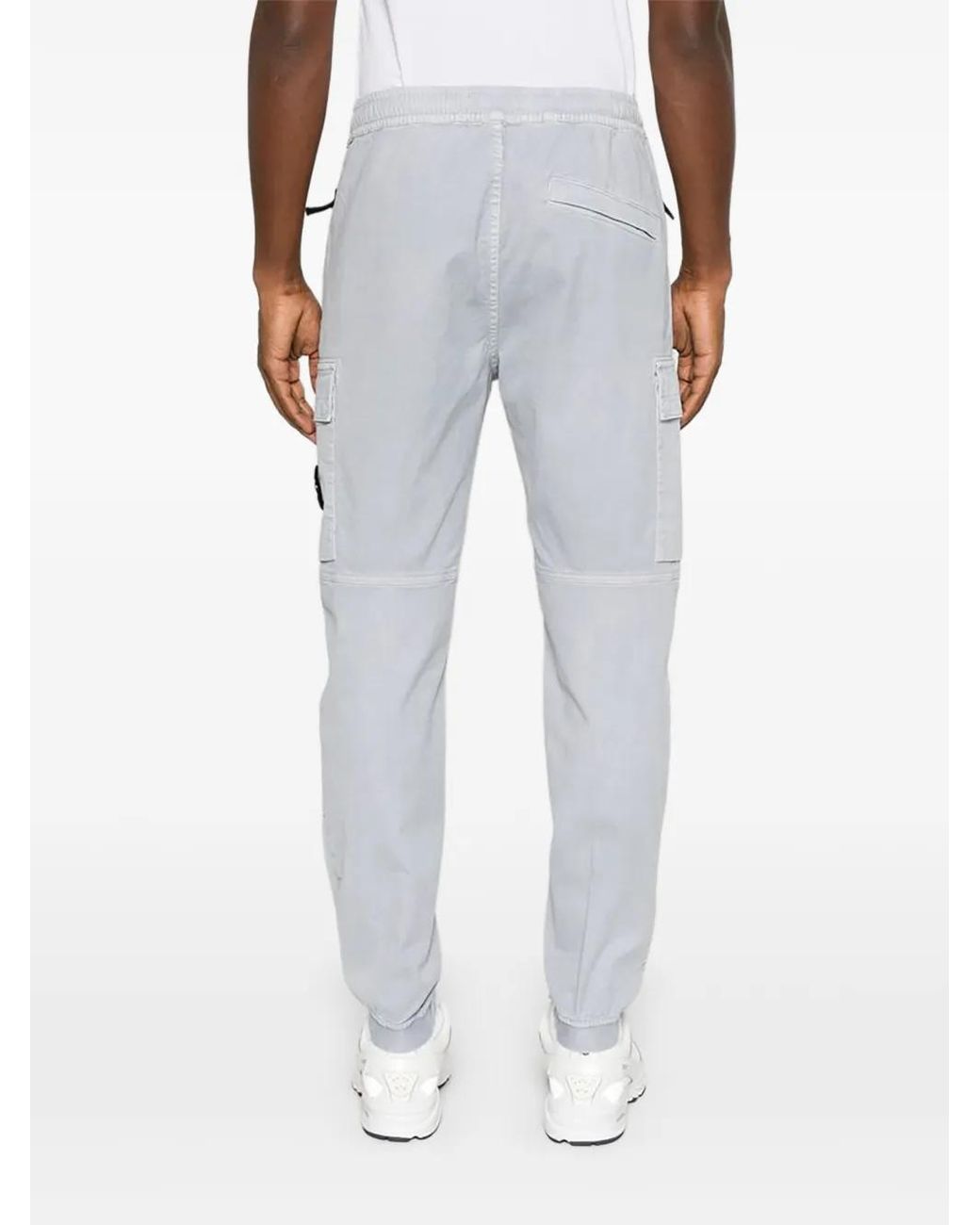 Stone Island Gray Logo-Patch Track Pants for men