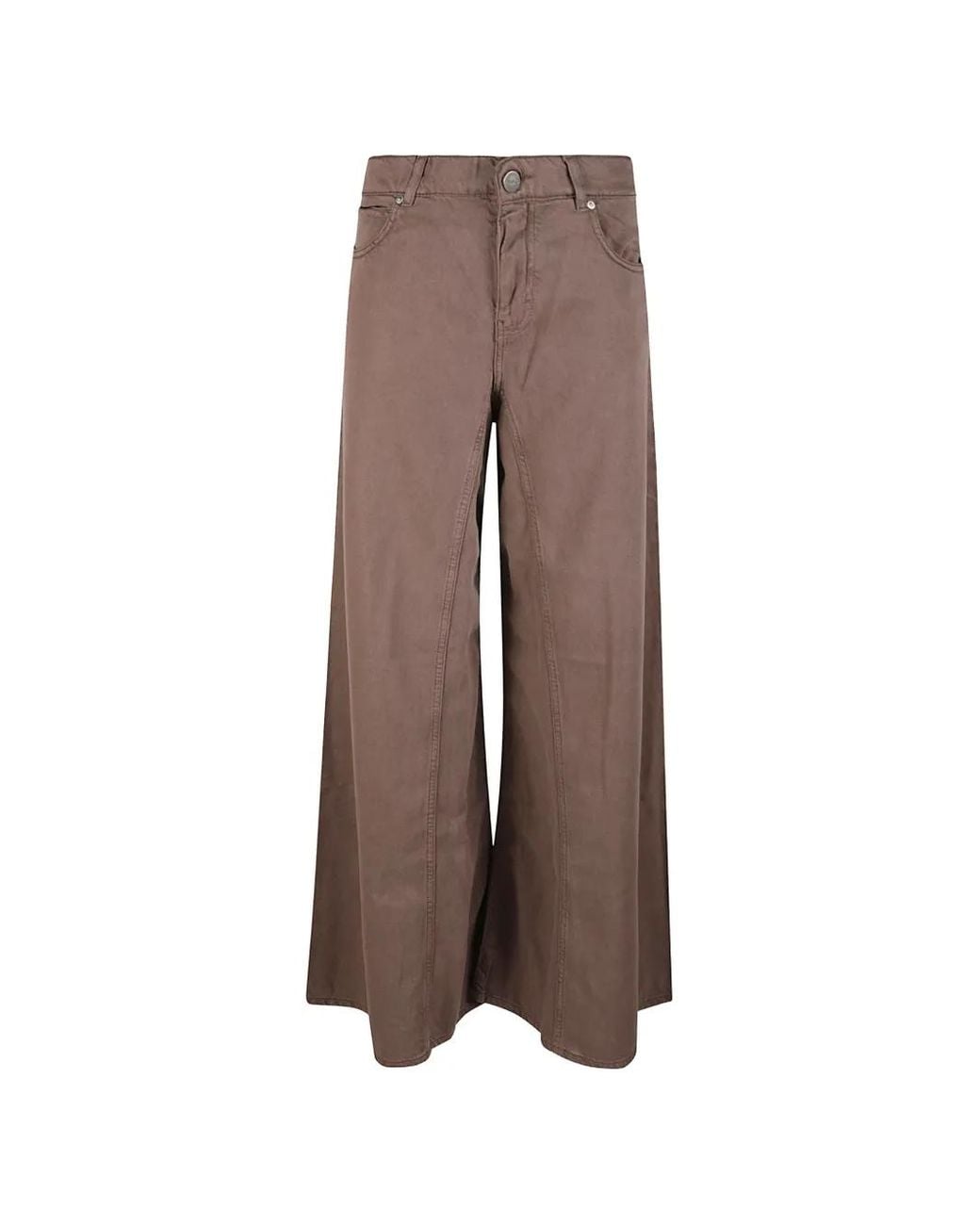 Pinko Brown Flared Jeans With Super Wide Leg