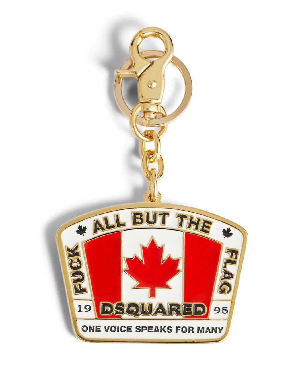 DSquared² Red Canadian Flag Key Ring for men