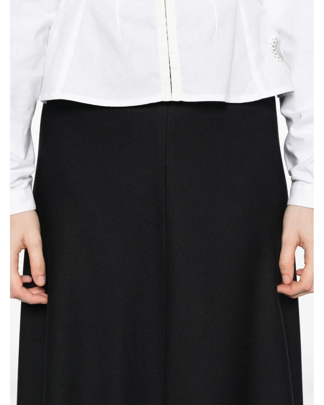 Vanessa Bruno Black A-Line Midi Skirt