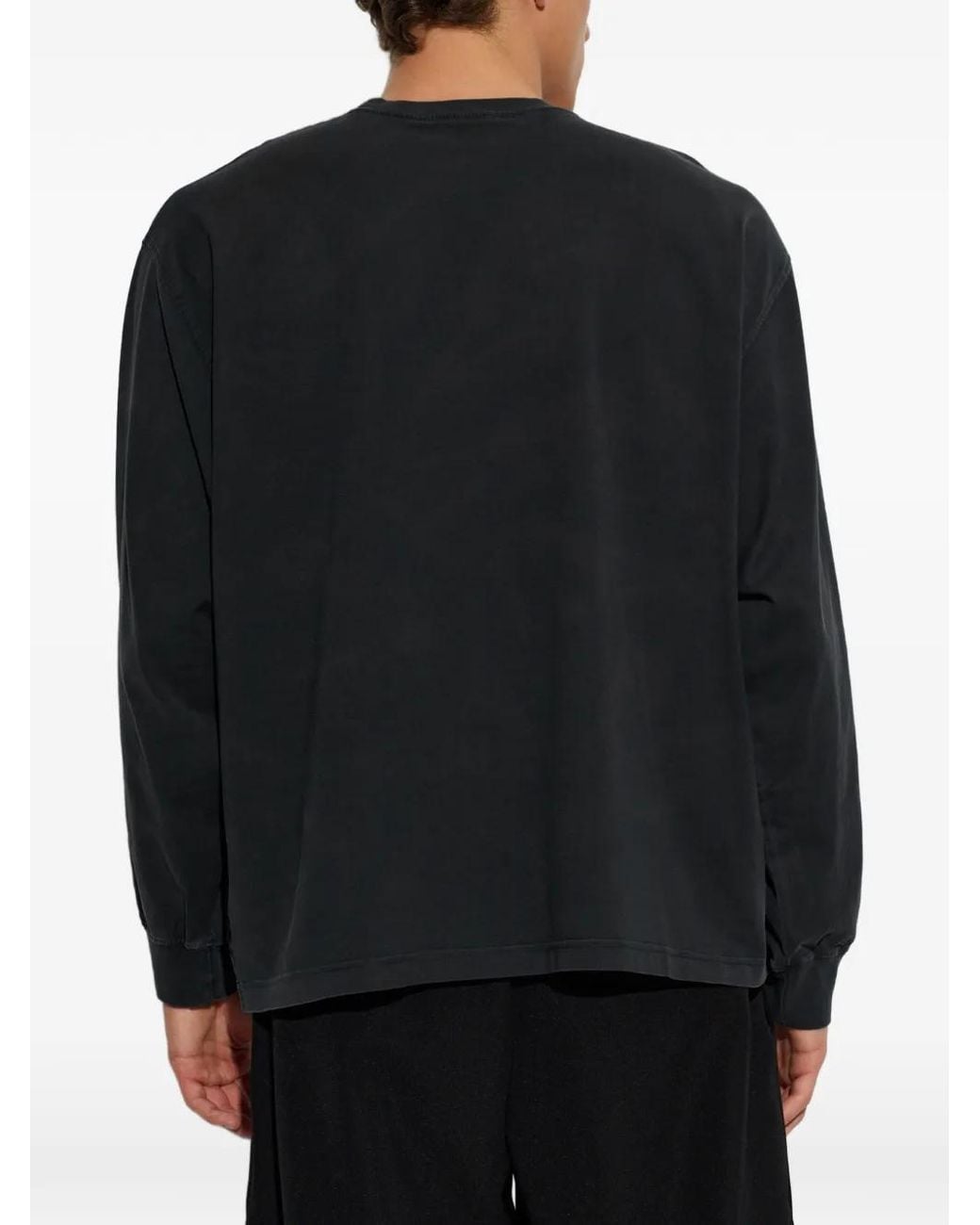 Song For The Mute Black Logo-Print Patch-Detail T-Shirt for men