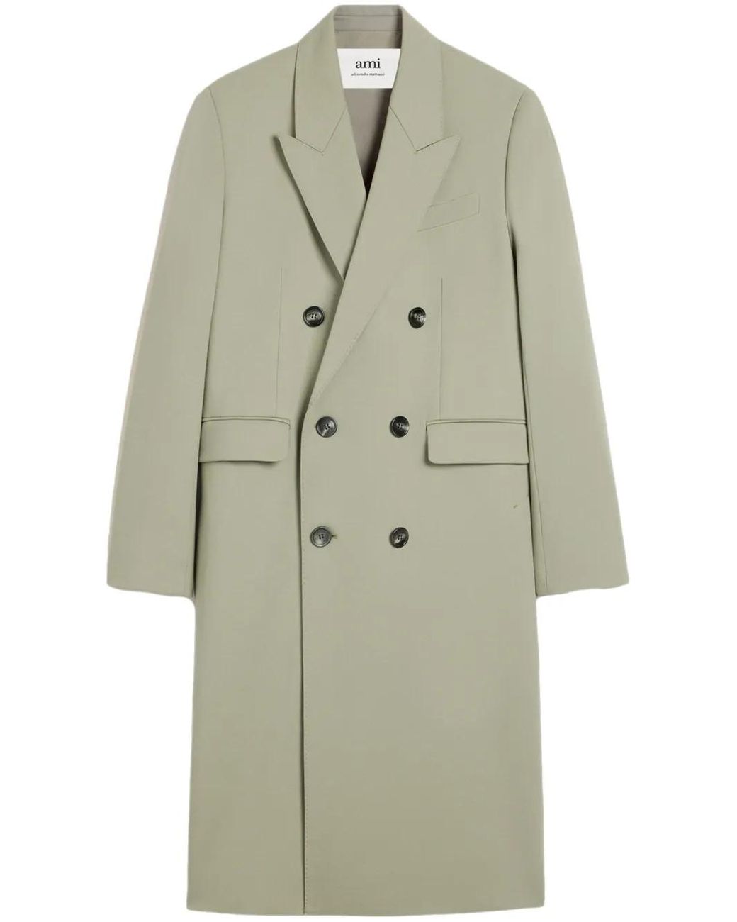 AMI Natural Double-Breasted Virgin Wool Blazer for men