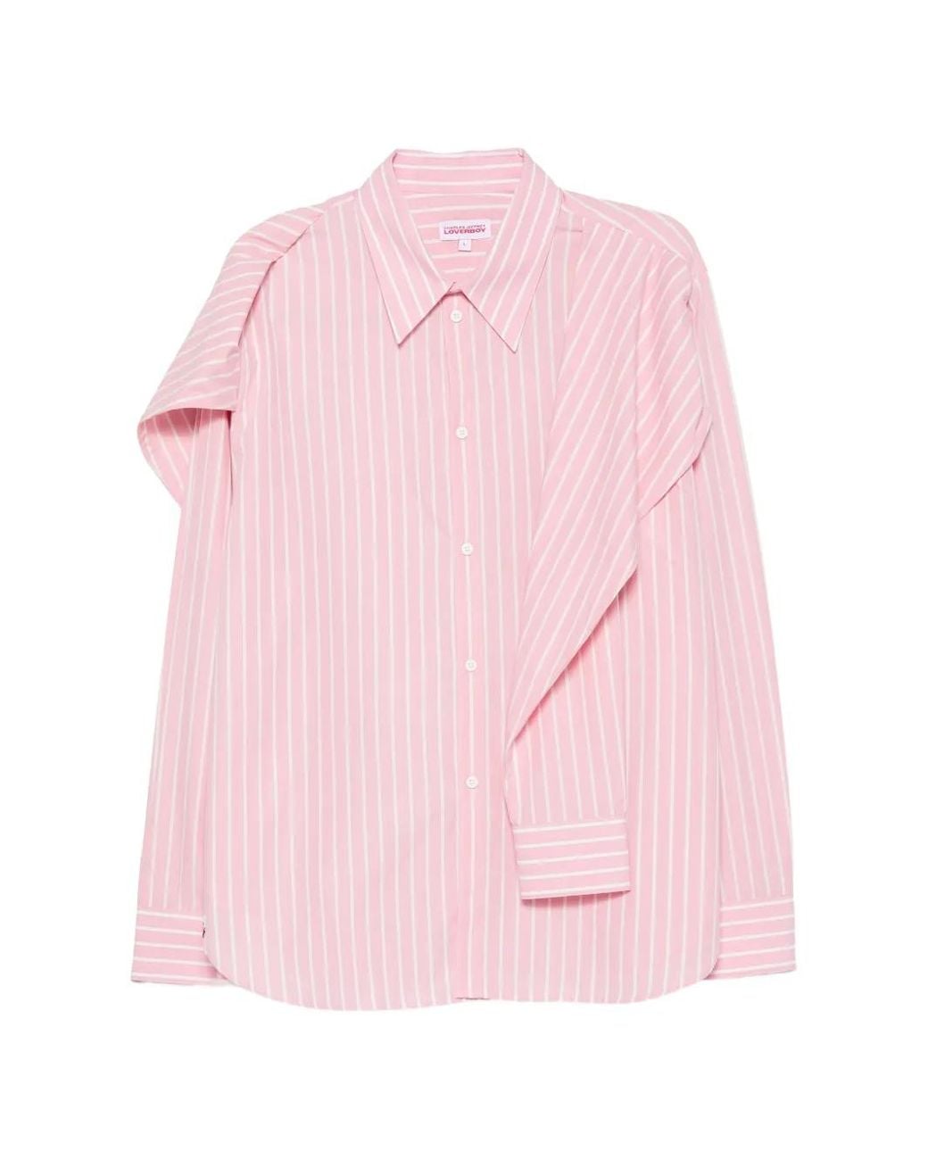 Charles Jeffrey Pink Stripe-Print Trompe-L'Oeil Shirt for men