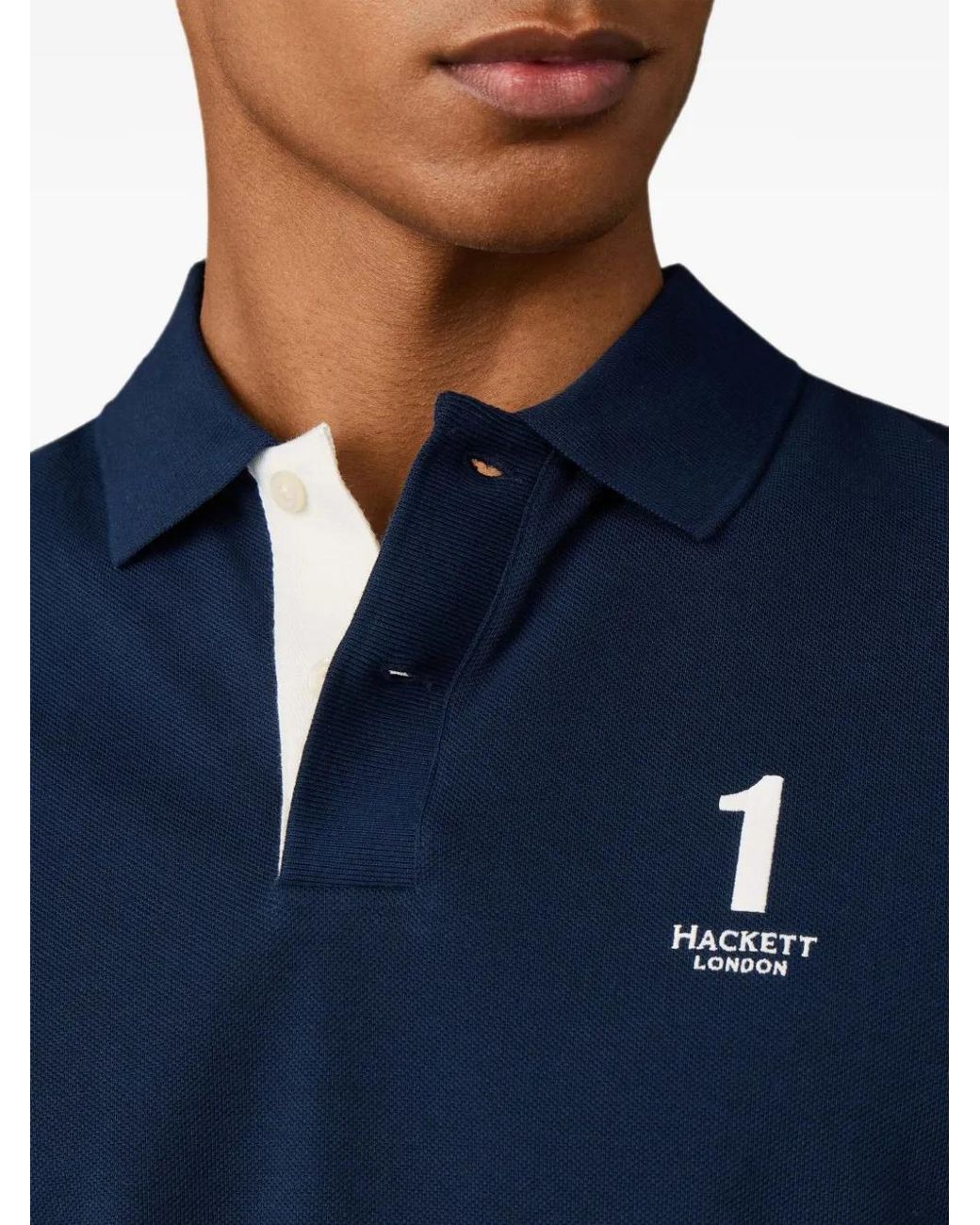 Hackett Blue Logo-Print Polo Shirt for men