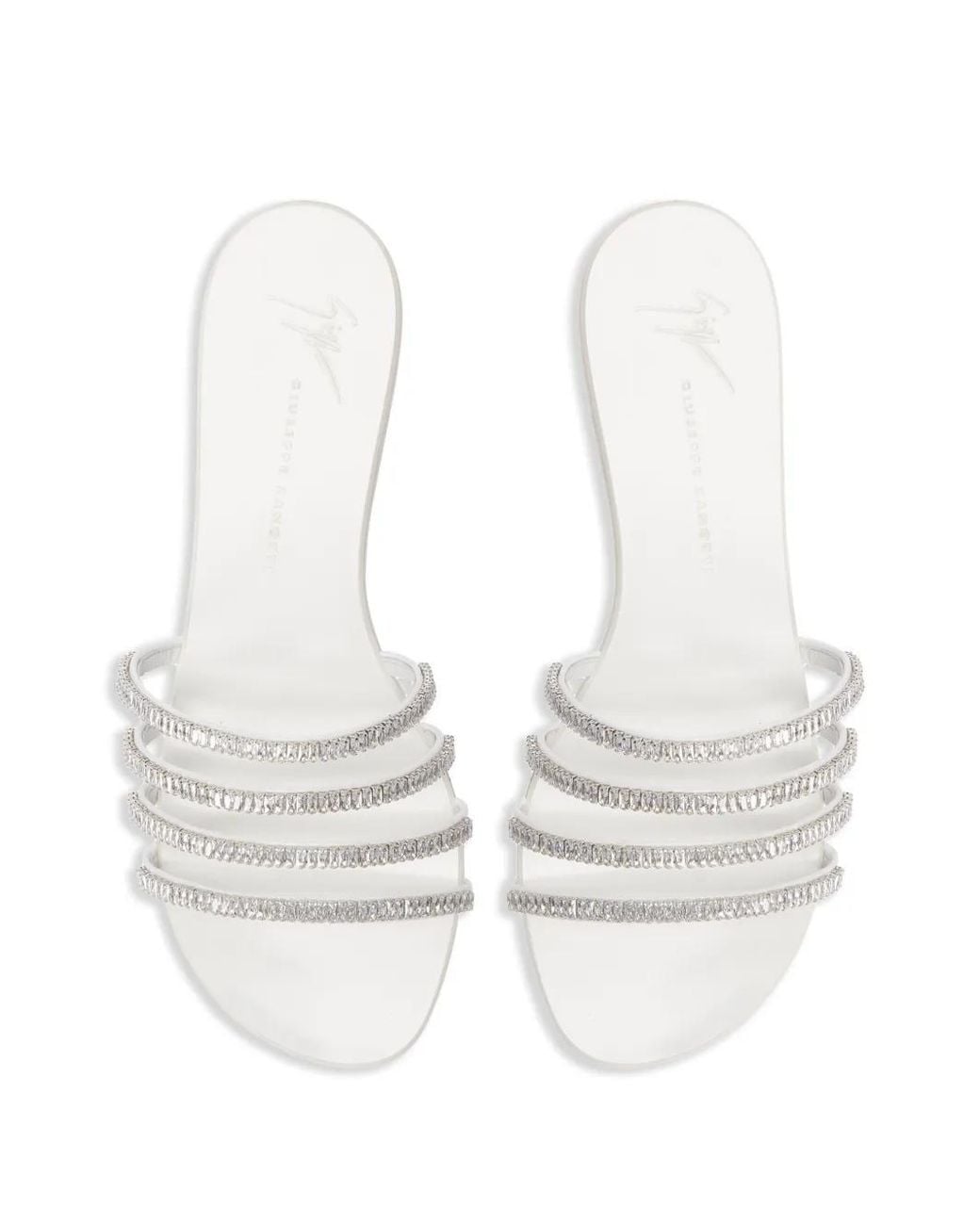 Giuseppe Zanotti White Iride Crystal-Embellished Sandals