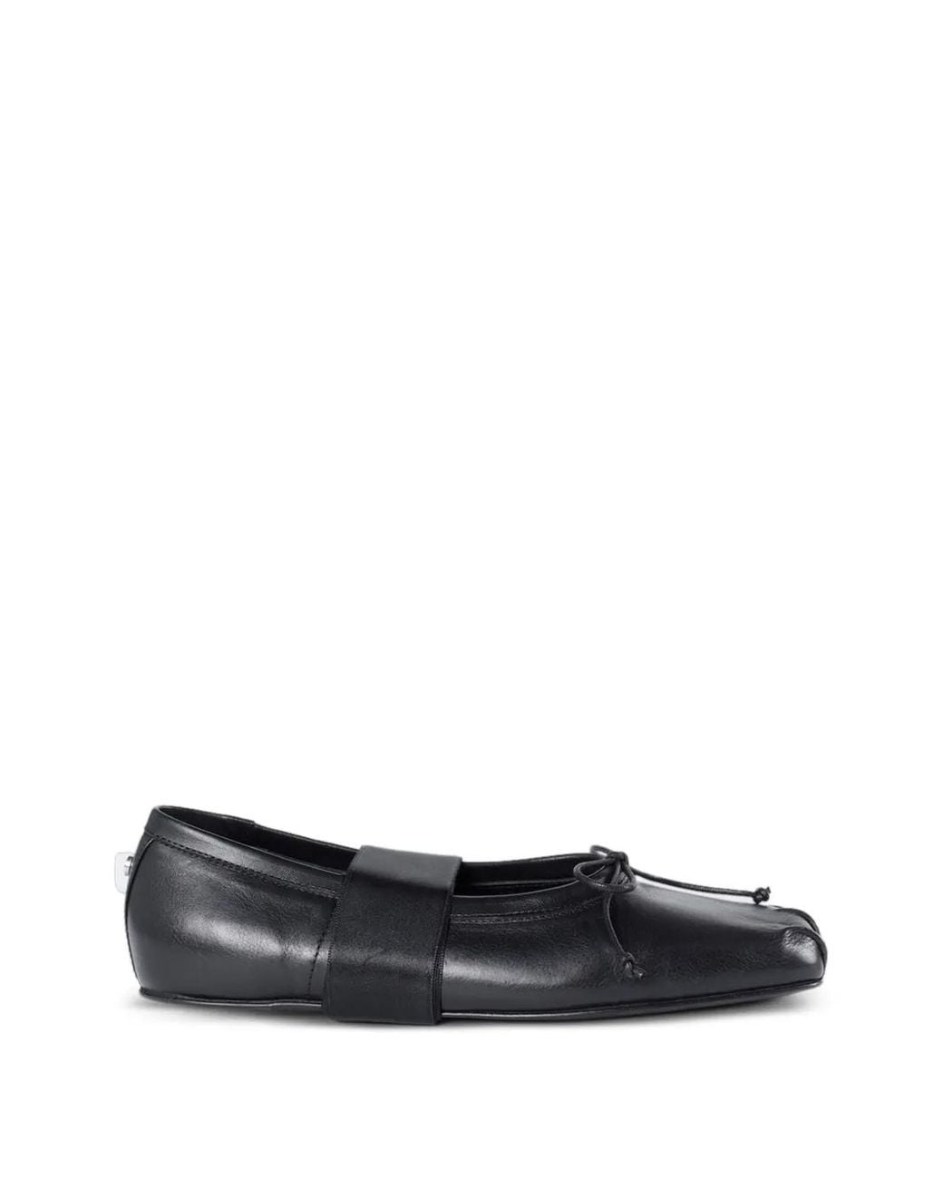 Ann Demeulemeester White Ballerines Paloma En Cuir De Veau À Ruban