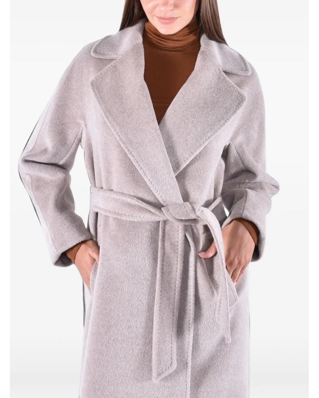 Weekend by Maxmara Pink Belted Kimono-Sleeve Coat