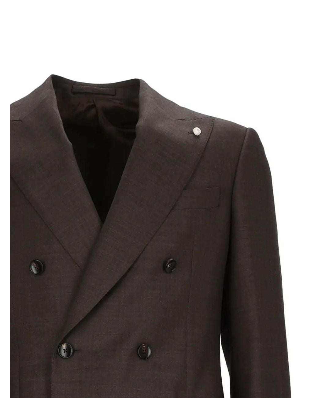 Luigi Bianchi Black Double-Breasted Suit for men