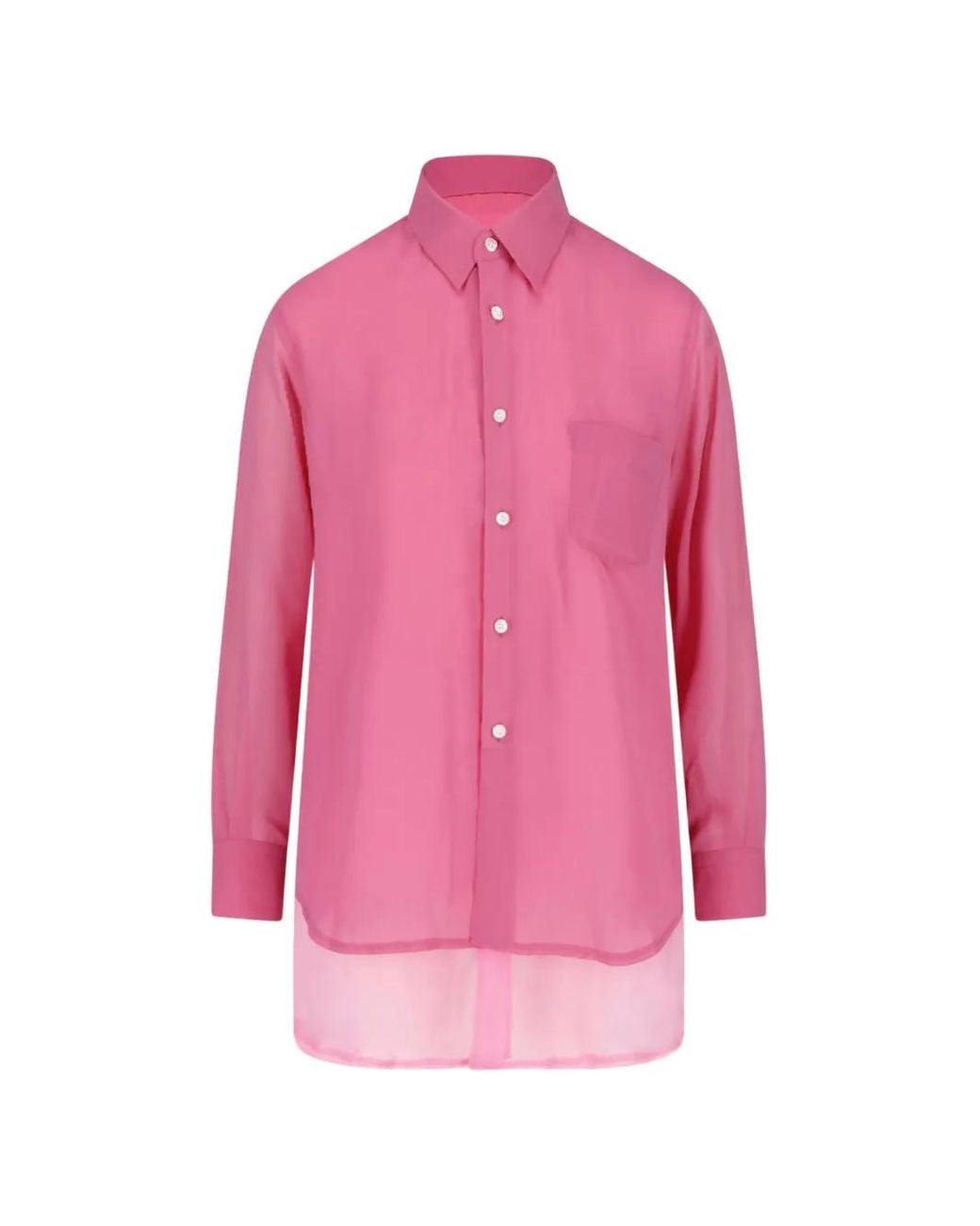 Comme des Garçons Pink Layered-Effect Button-Up Shirt