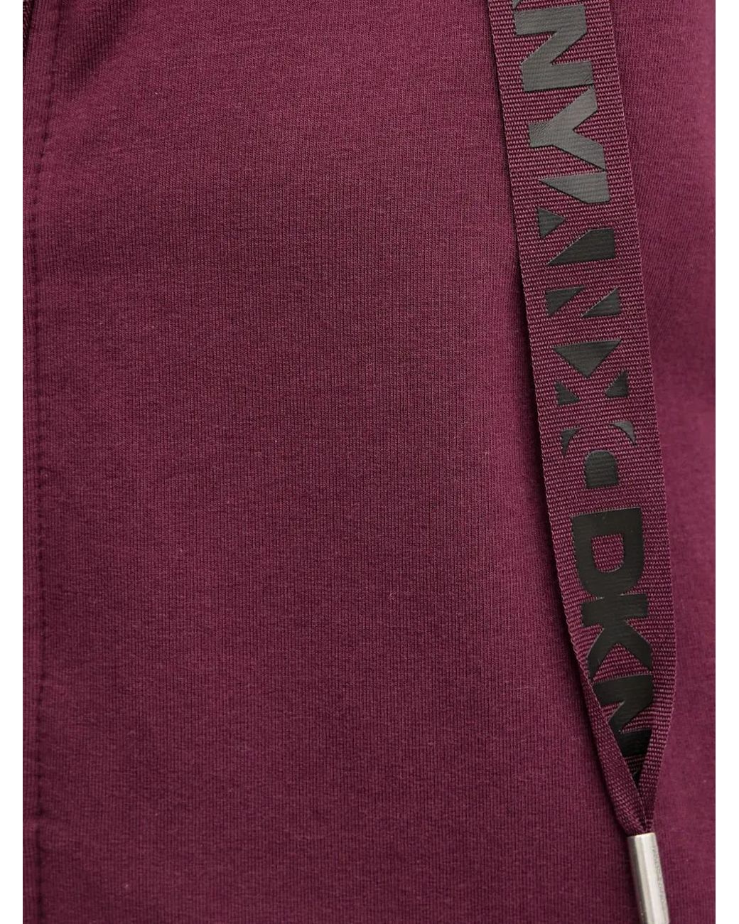 DKNY Purple Drawstring Zip-Up Hoodie