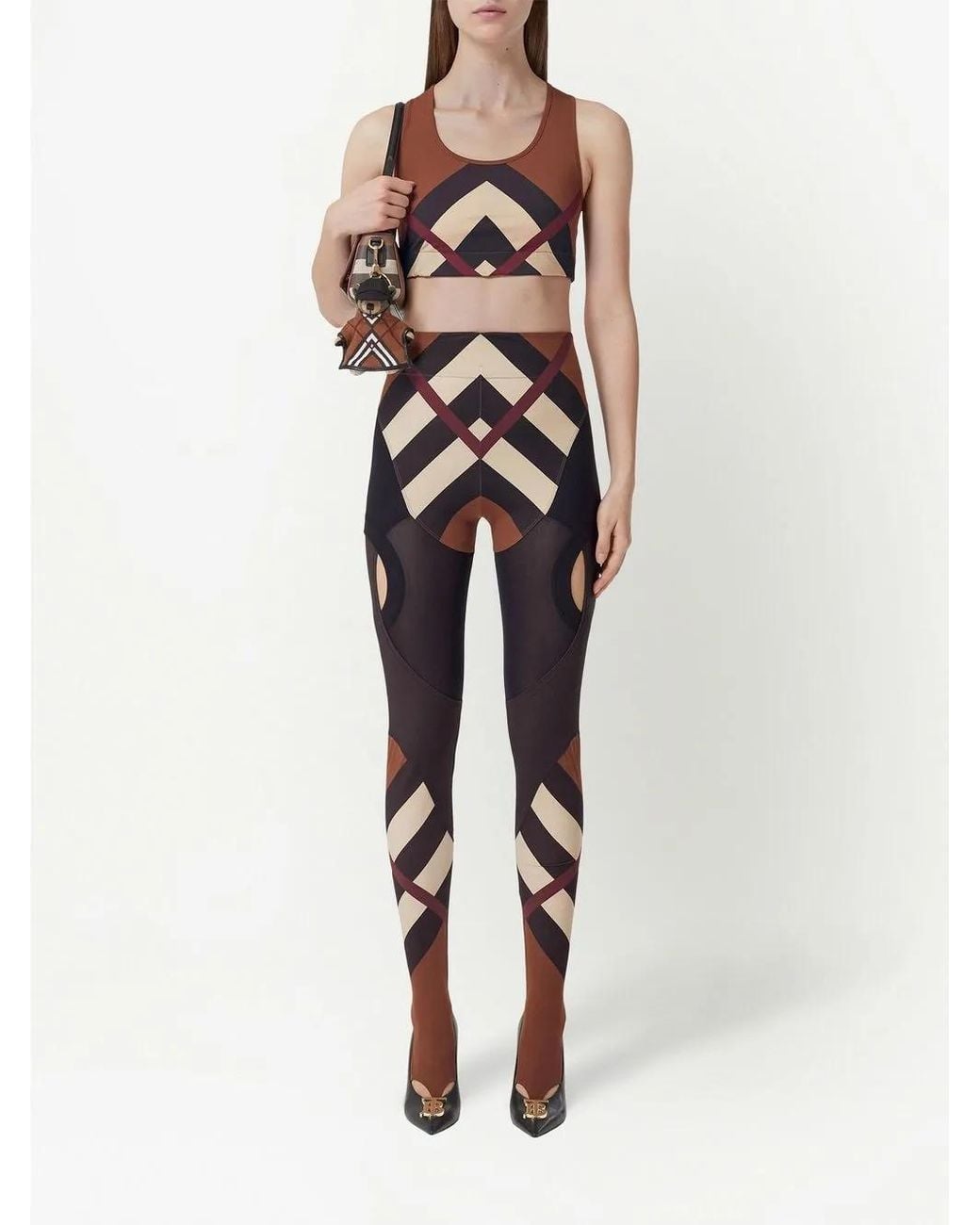 Burberry Brown Chevron Crop Top