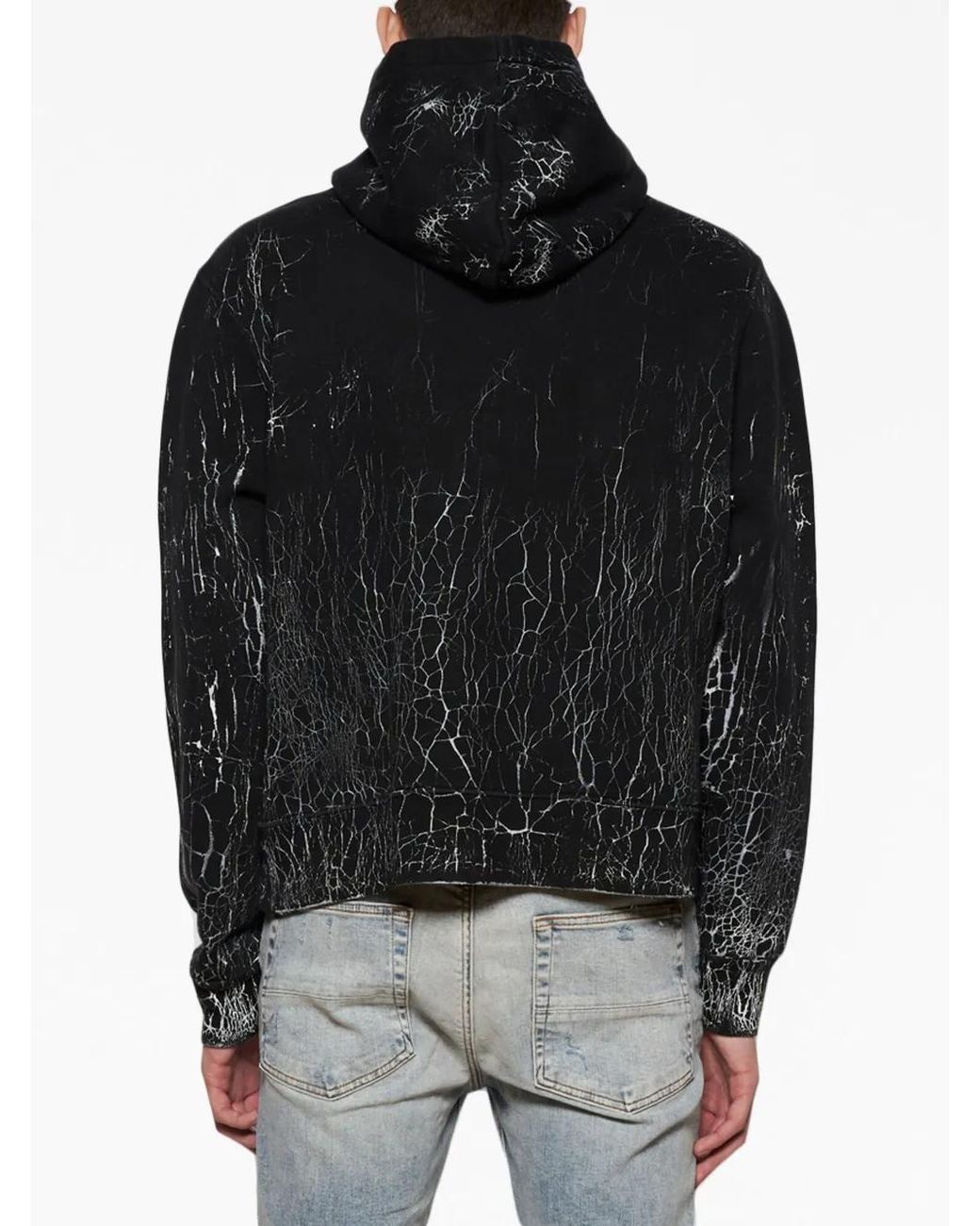 Amiri Black Cracked Dye Core Logo Hoodie for men