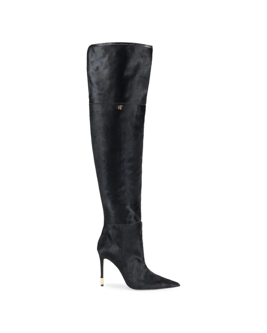Elisabetta Franchi Black Cowhide Boots
