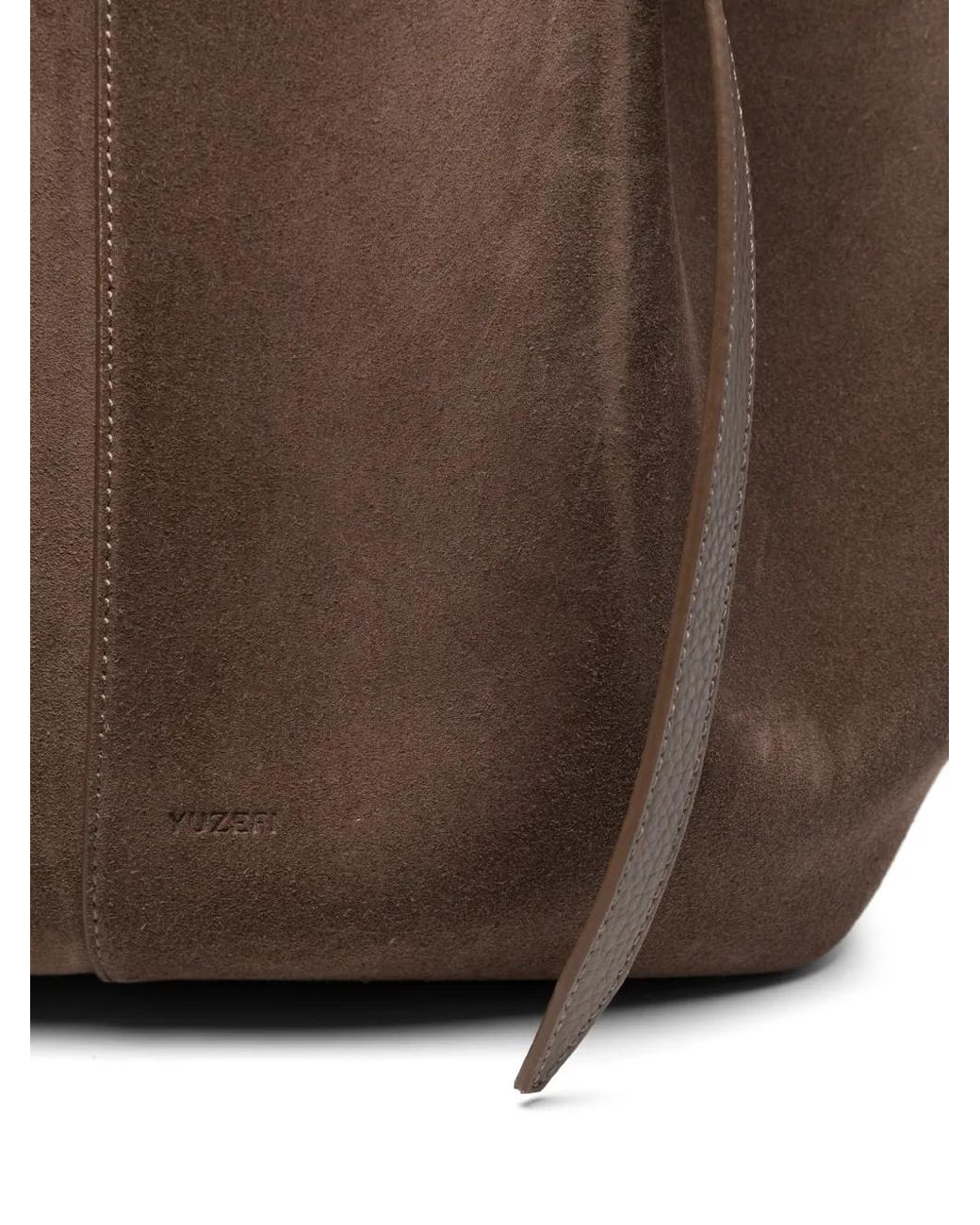 Yuzefi Brown Grand Sac Porté Épaule Mochi En Daim