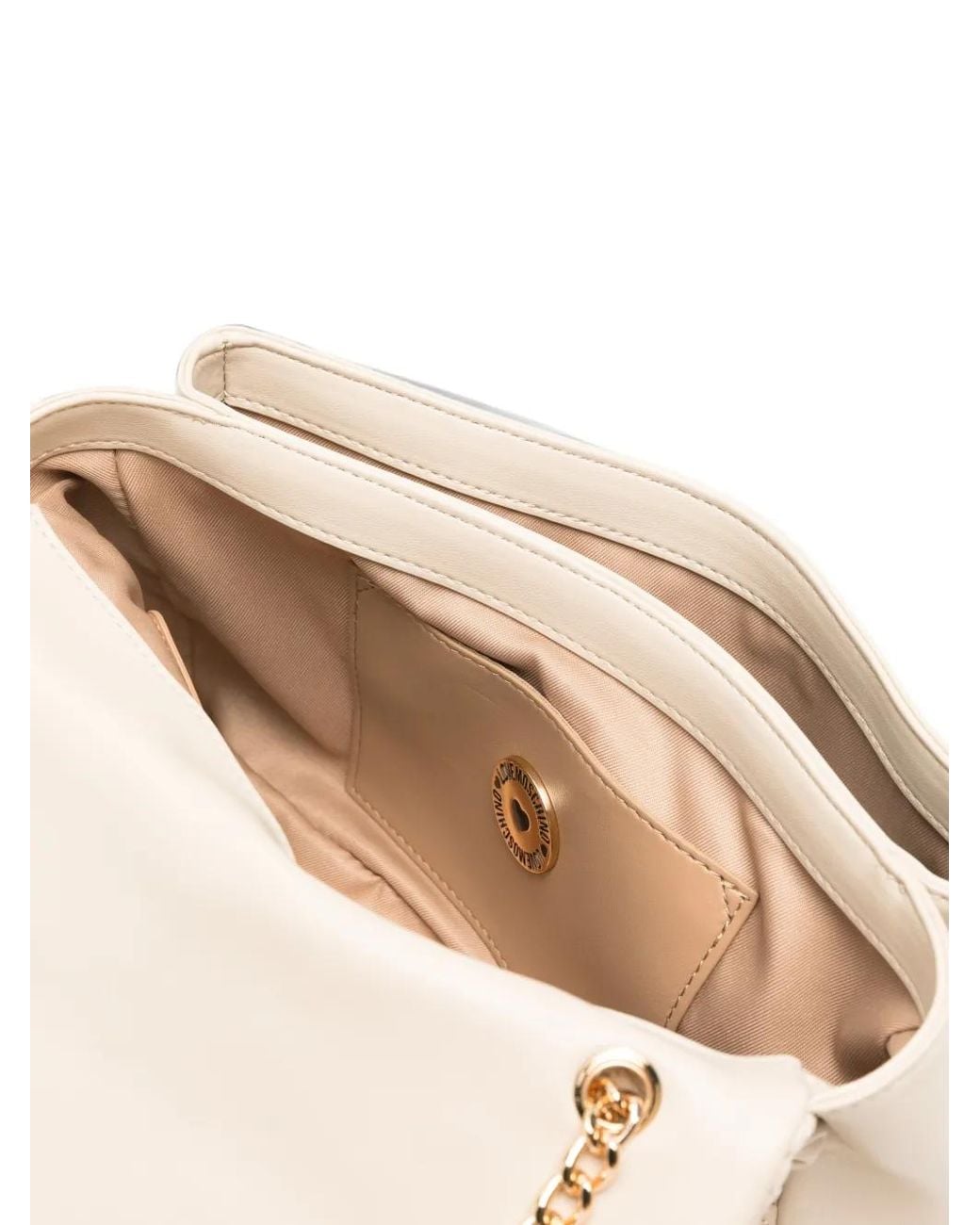 Love Moschino White Quilted Logo-Plaque Shoulder Bag