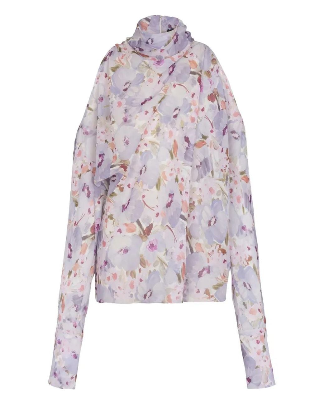 Balmain White Flowers-Print Blouse