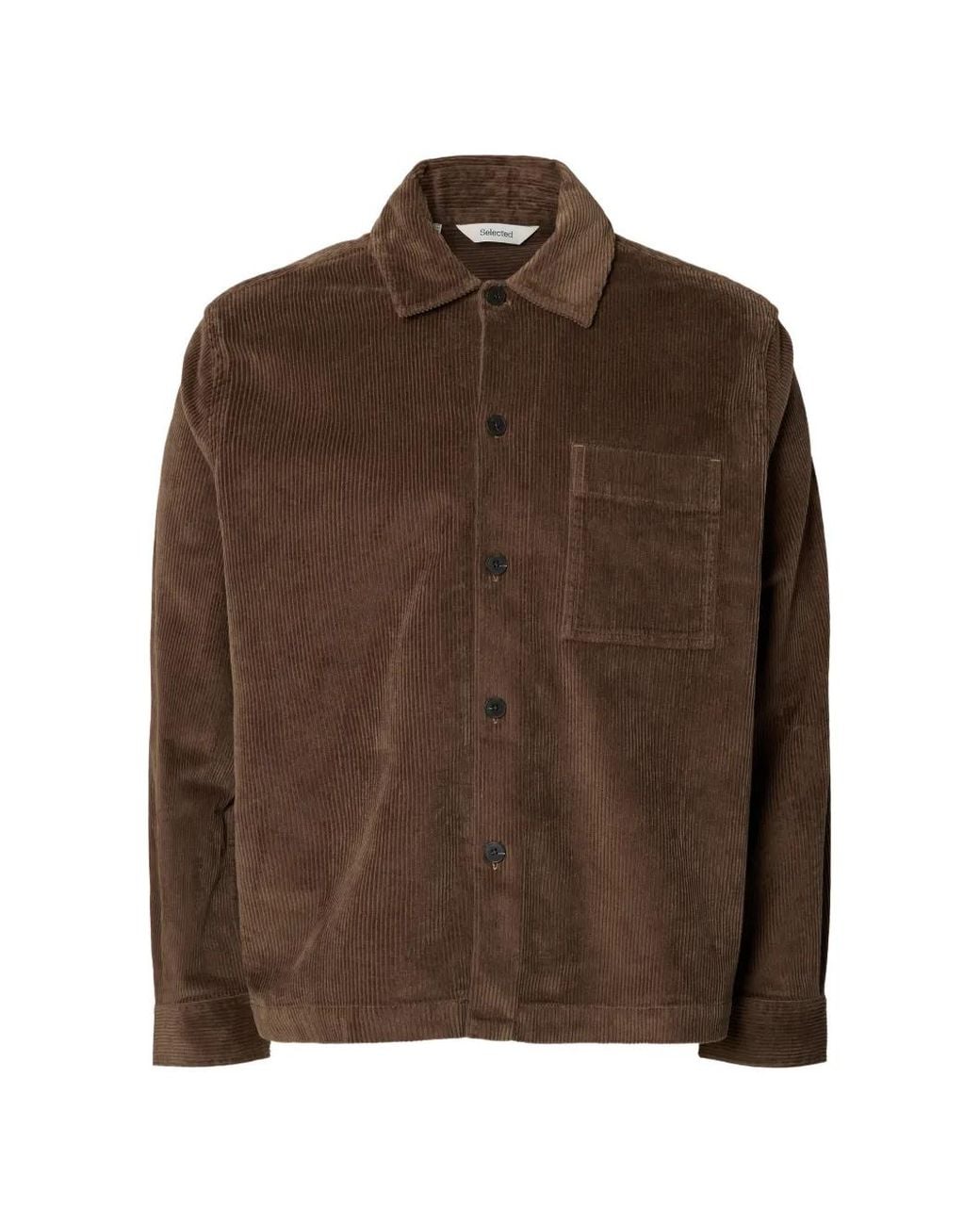 Camicia A Coste di SELECTED in Brown da Uomo