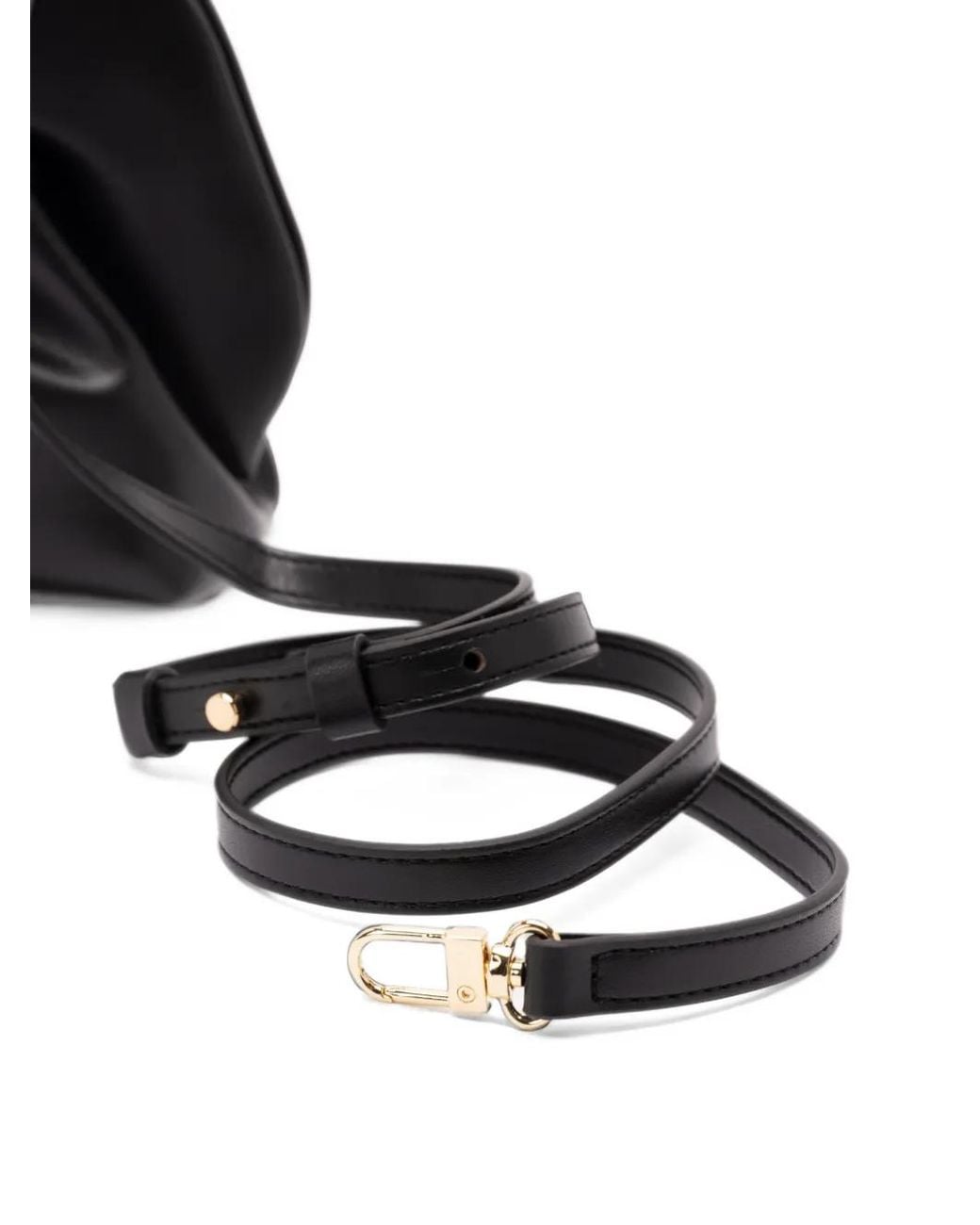 THEMOIRÈ Black Small Bios Ruched-Detail Clutch Bag