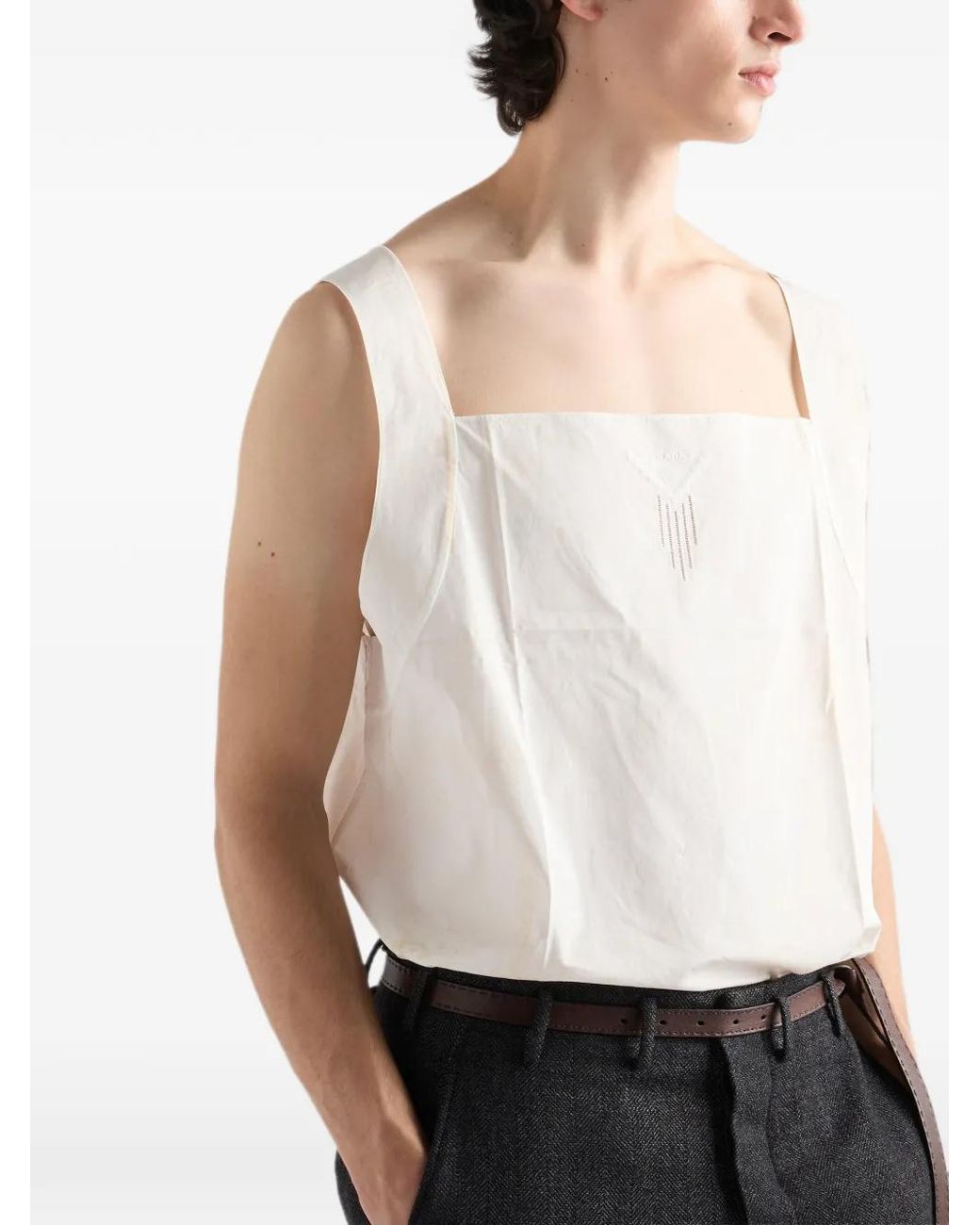 Prada Katoenen Top in het White voor heren