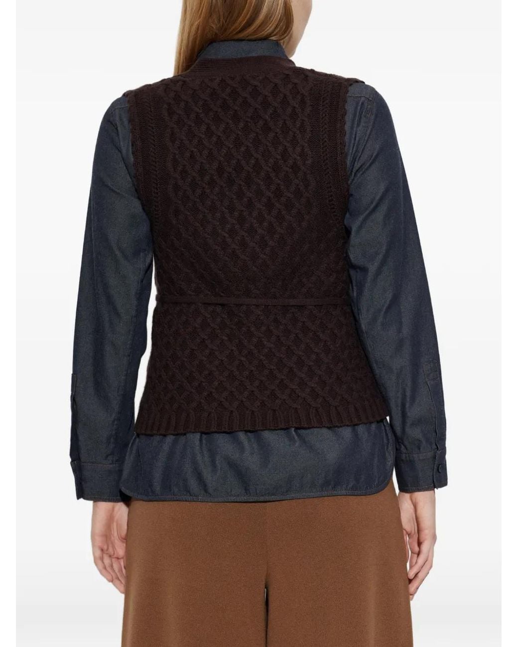 Max Mara Black Wool And Cashmere Yarn Gilet