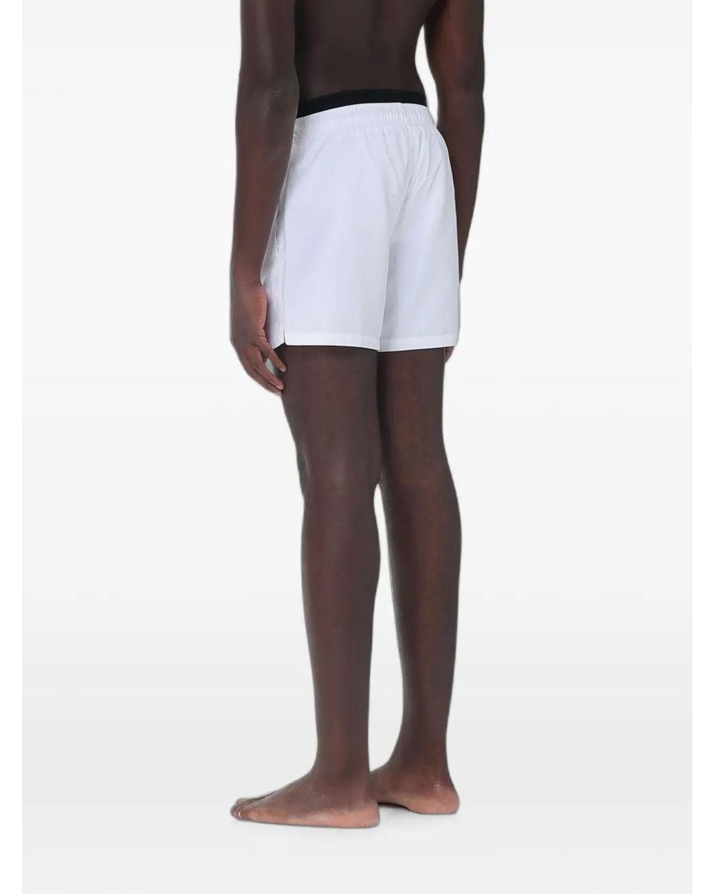 EA7 White Drawstring Swim Shorts for men
