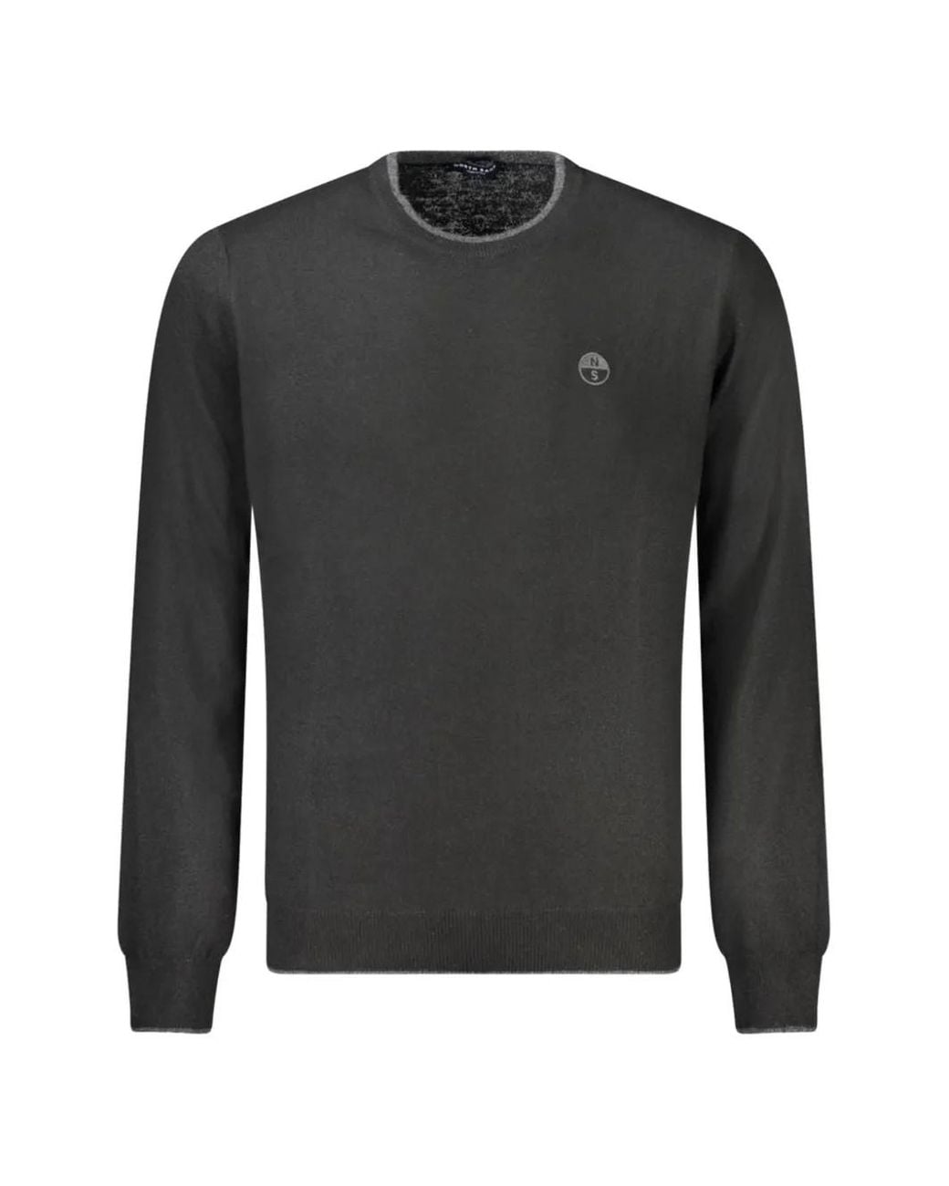 North Sails Black Logo-Patch Crew-Neck Sweater for men