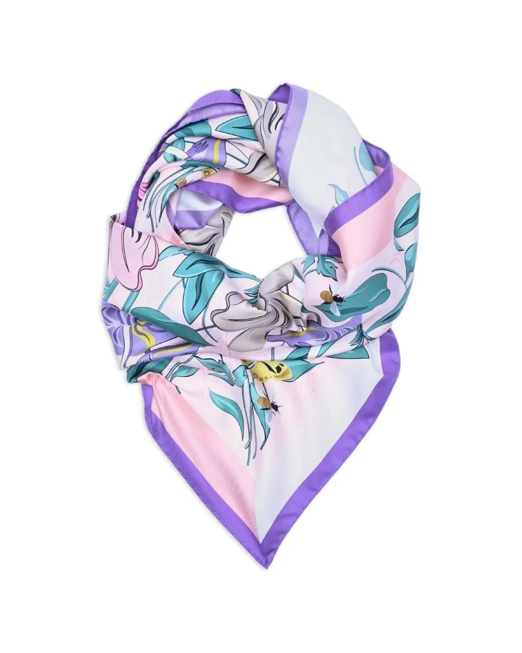 Lancel Blue Printed Square Scarf