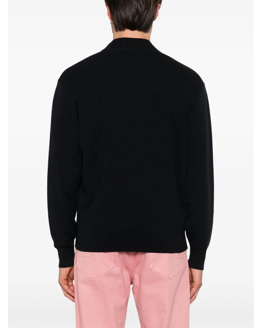 Fursac Black Fine-Knit Cardigan for men