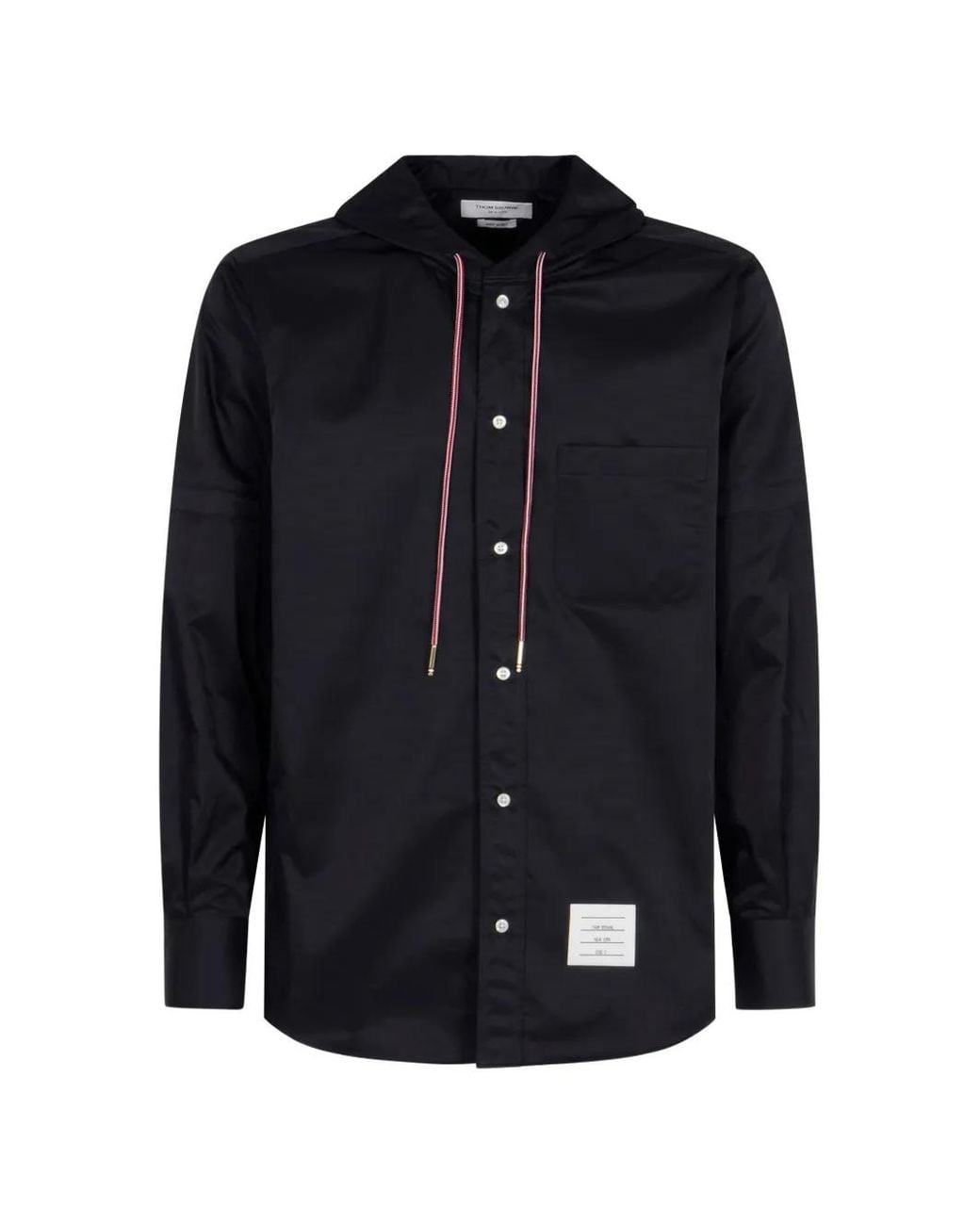 Thom Browne Blue Hooded Nylon Armband Shirt for men