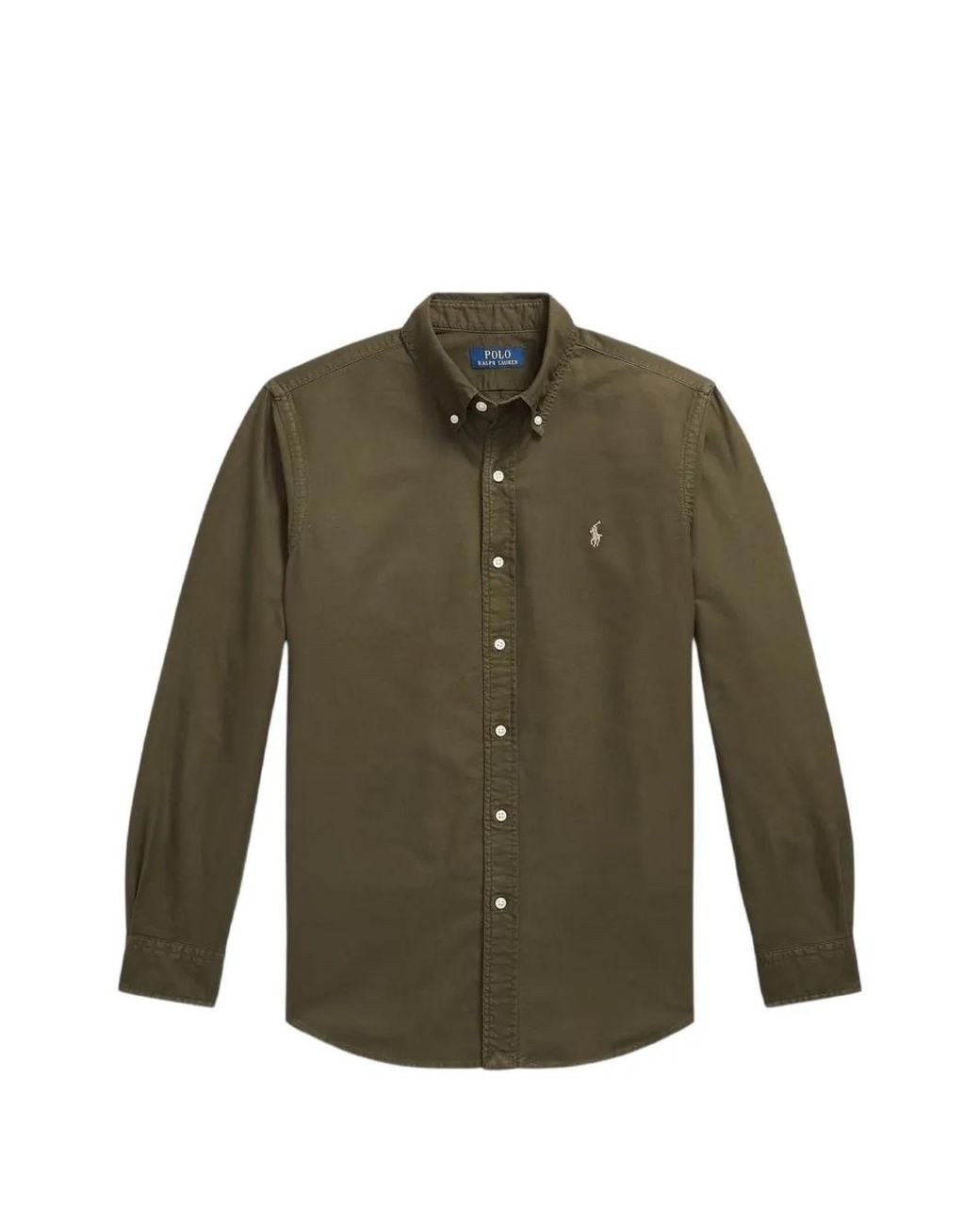 Polo Ralph Lauren Green Custom Fit Garment-Dyed Oxford Shirt for men