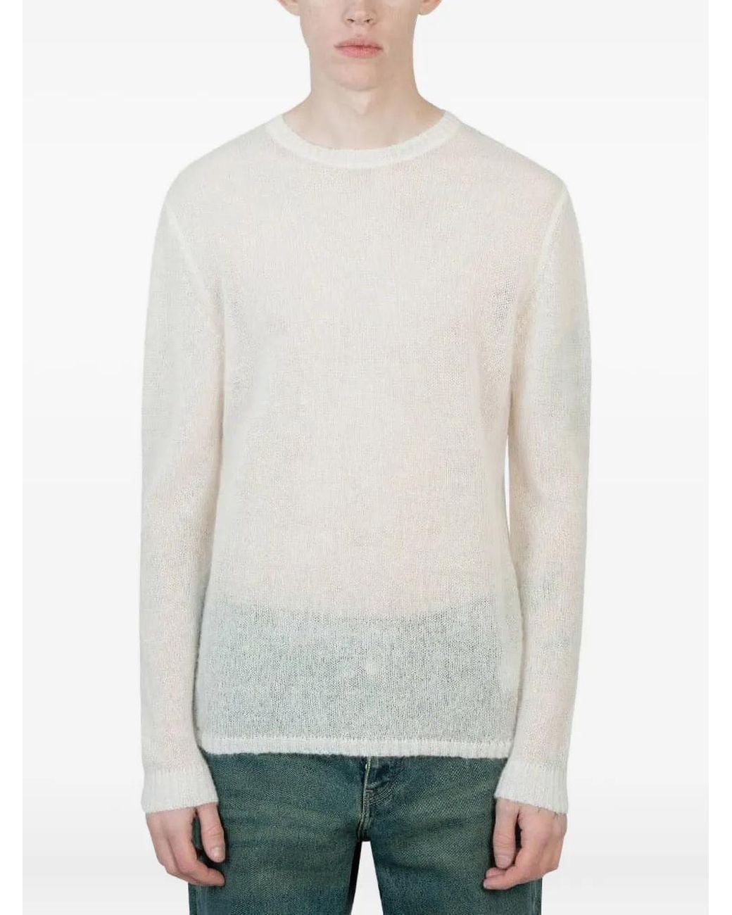 Paloma Wool Mohair Long-Sleeve Sweater in White for Men | Lyst