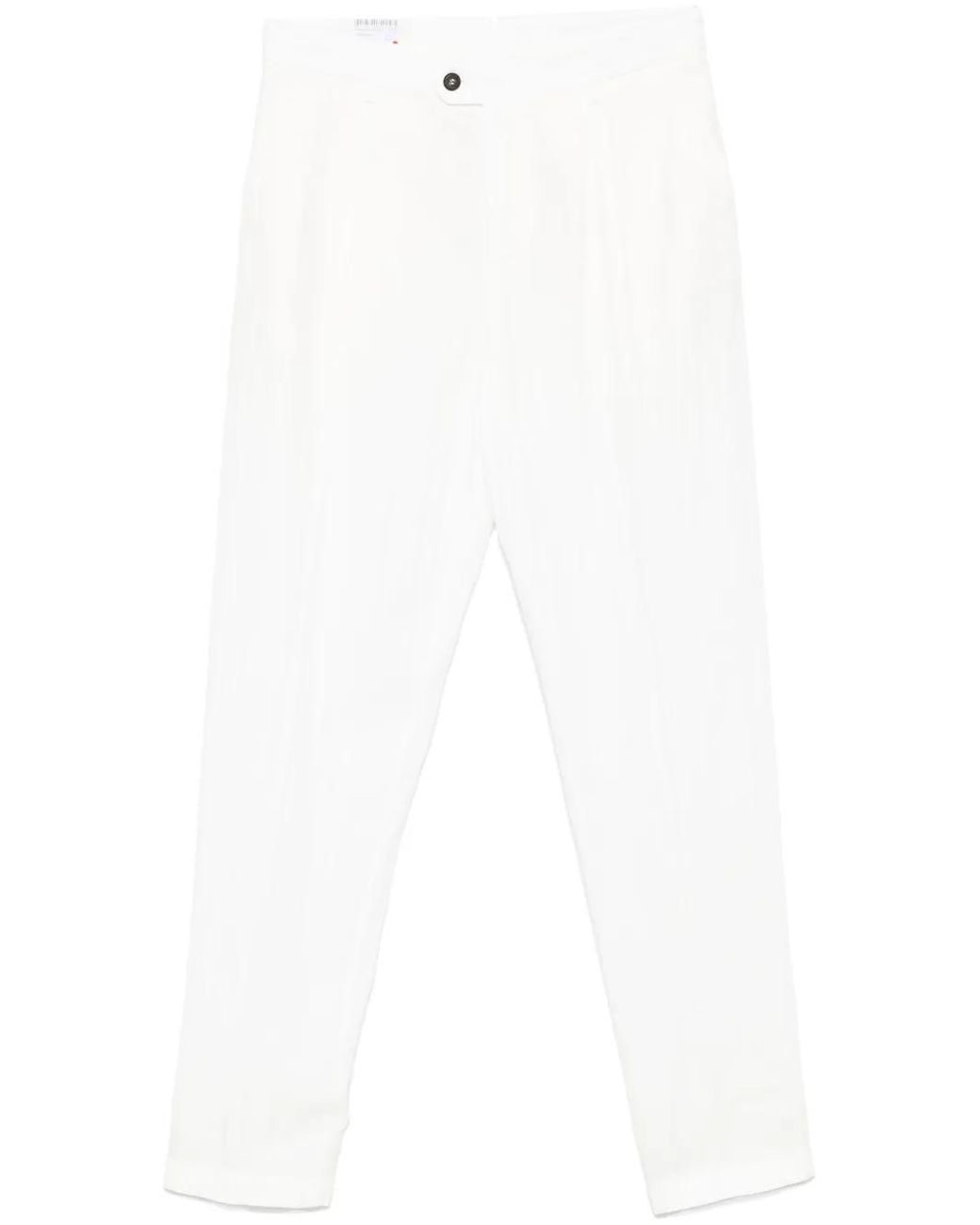 Eleventy White Tapered Chinos for men