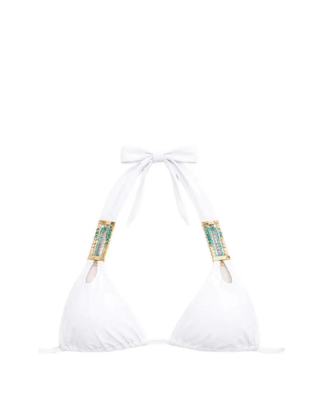 Beach Bunny White Chain-Embellishment Bikini Top