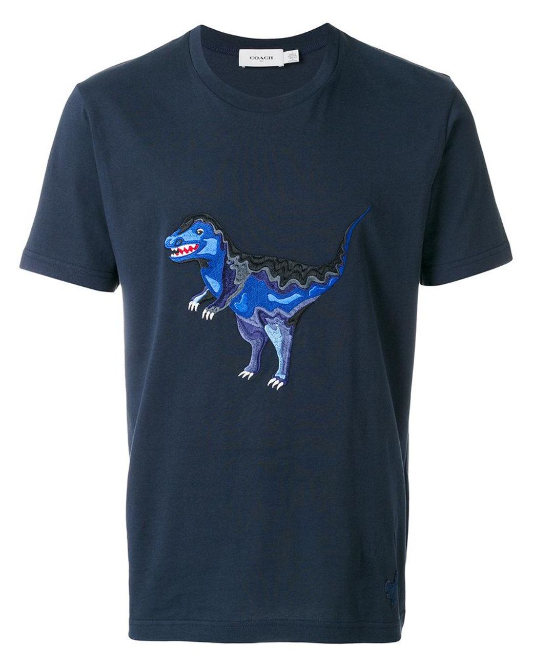 COACH Dinosaur Embroidered T-shirt in Blue for Men | Lyst