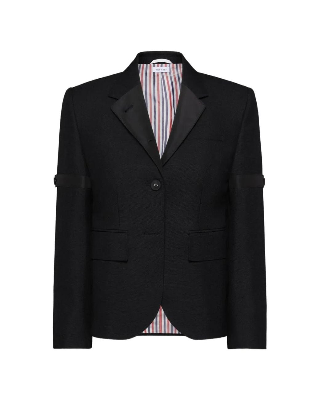 Abrigo Deportivo De Mohair Y Lana Con Tres Capas Thom Browne de color Black