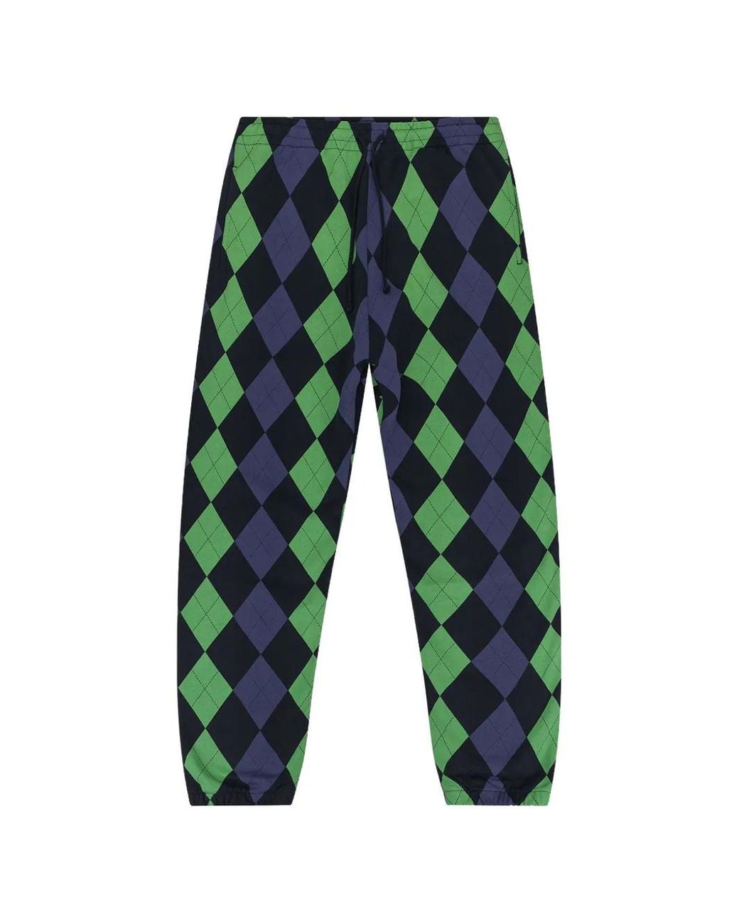DENIM TEARS Green Intarsia Argyle Track Pants for men