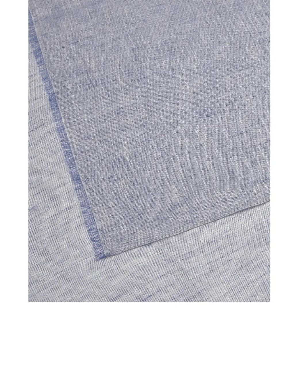 Lottusse Blue Gandria Logo-Patch Linen Scarf for men