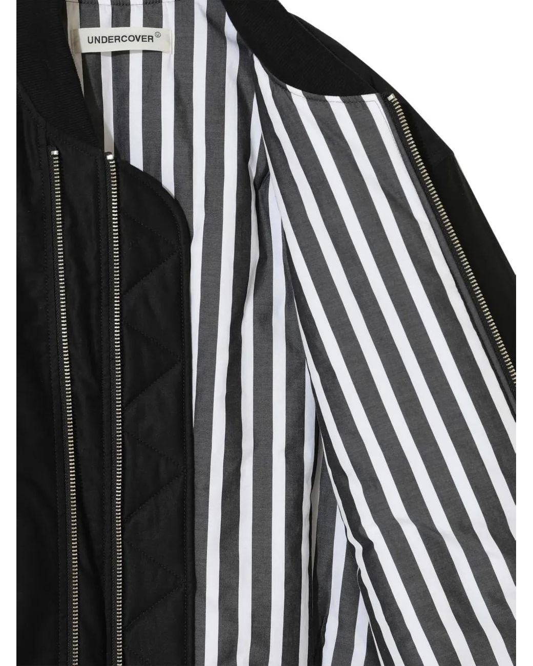 Undercover Black Embroidered-Patch Quilted Bomber Jacket for men