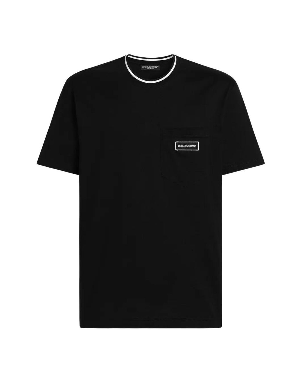 Dolce & Gabbana Black Dolce & Gabbana Cotton T-Shirt With Logo for men