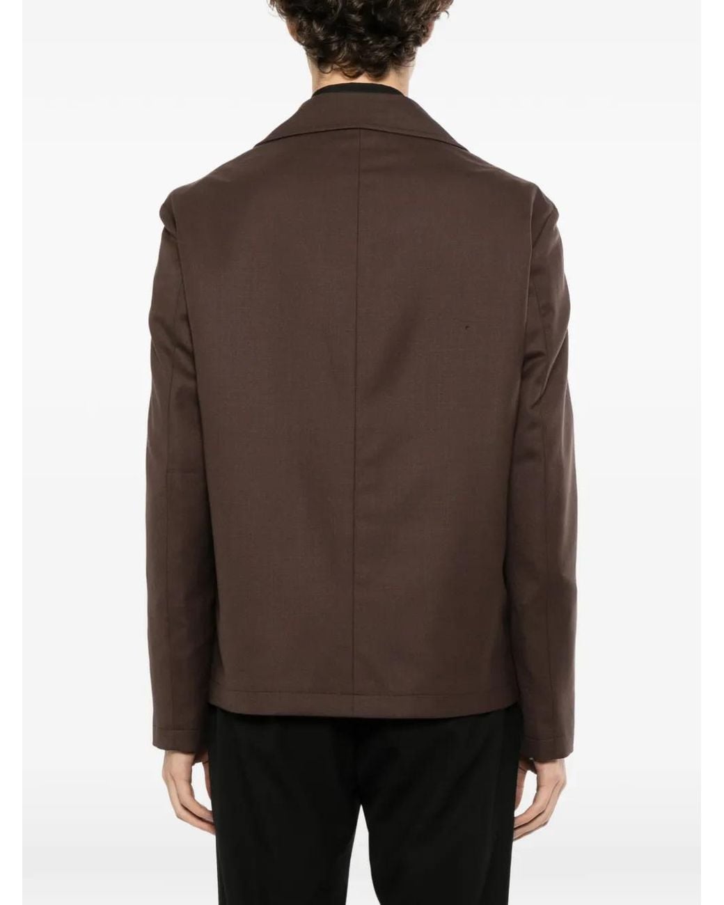 Lardini Brown Notched-Lapels Single-Breasted Jacket for men