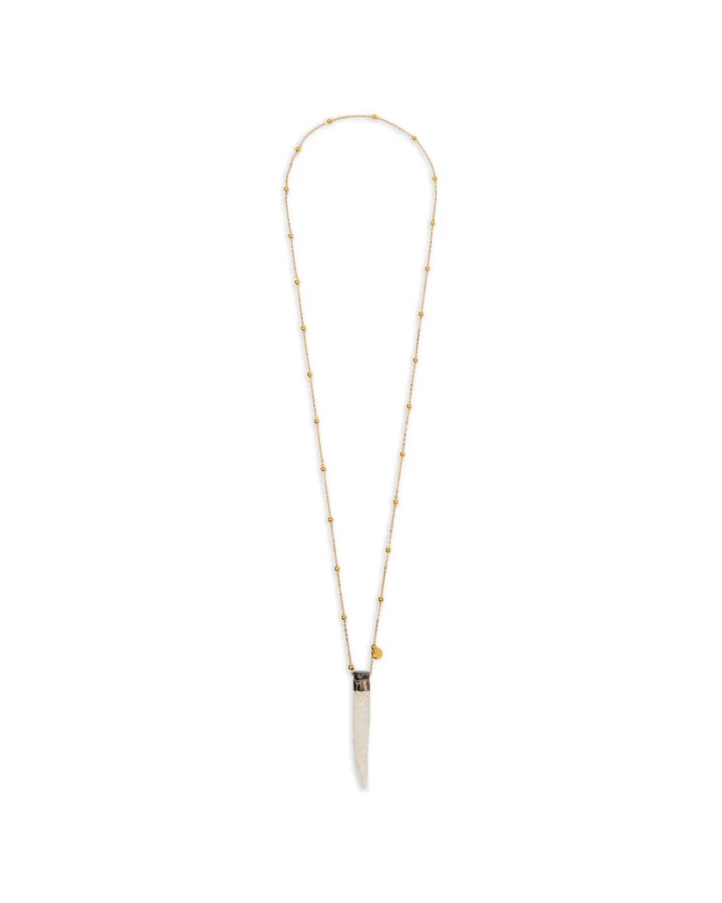 BLAKLACE White Beaded Pendant Necklace