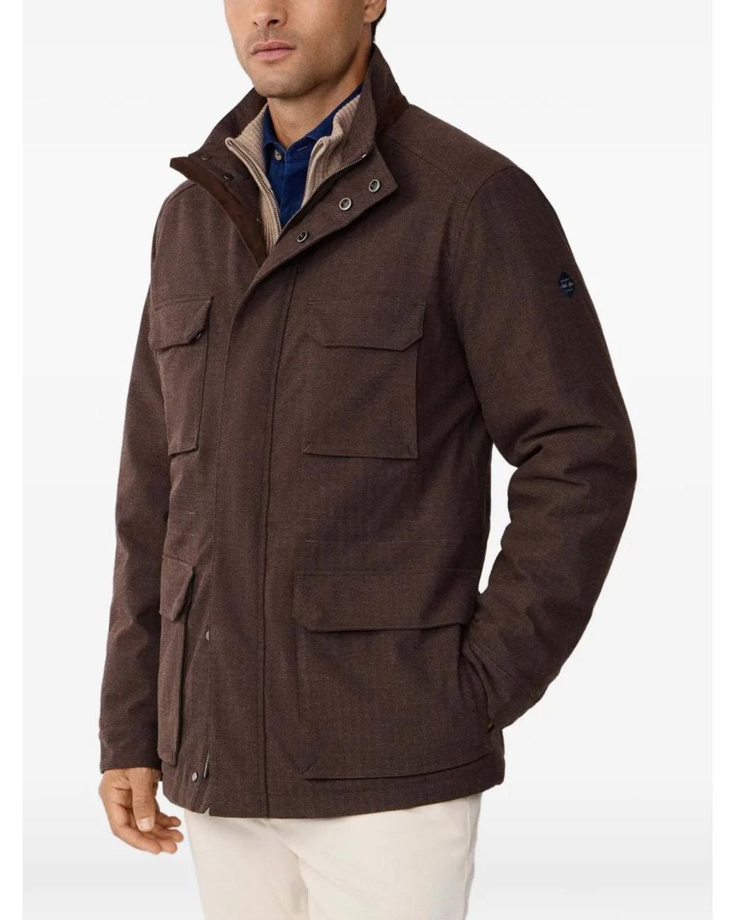 Hackett Brown Herringbone Jacket for men