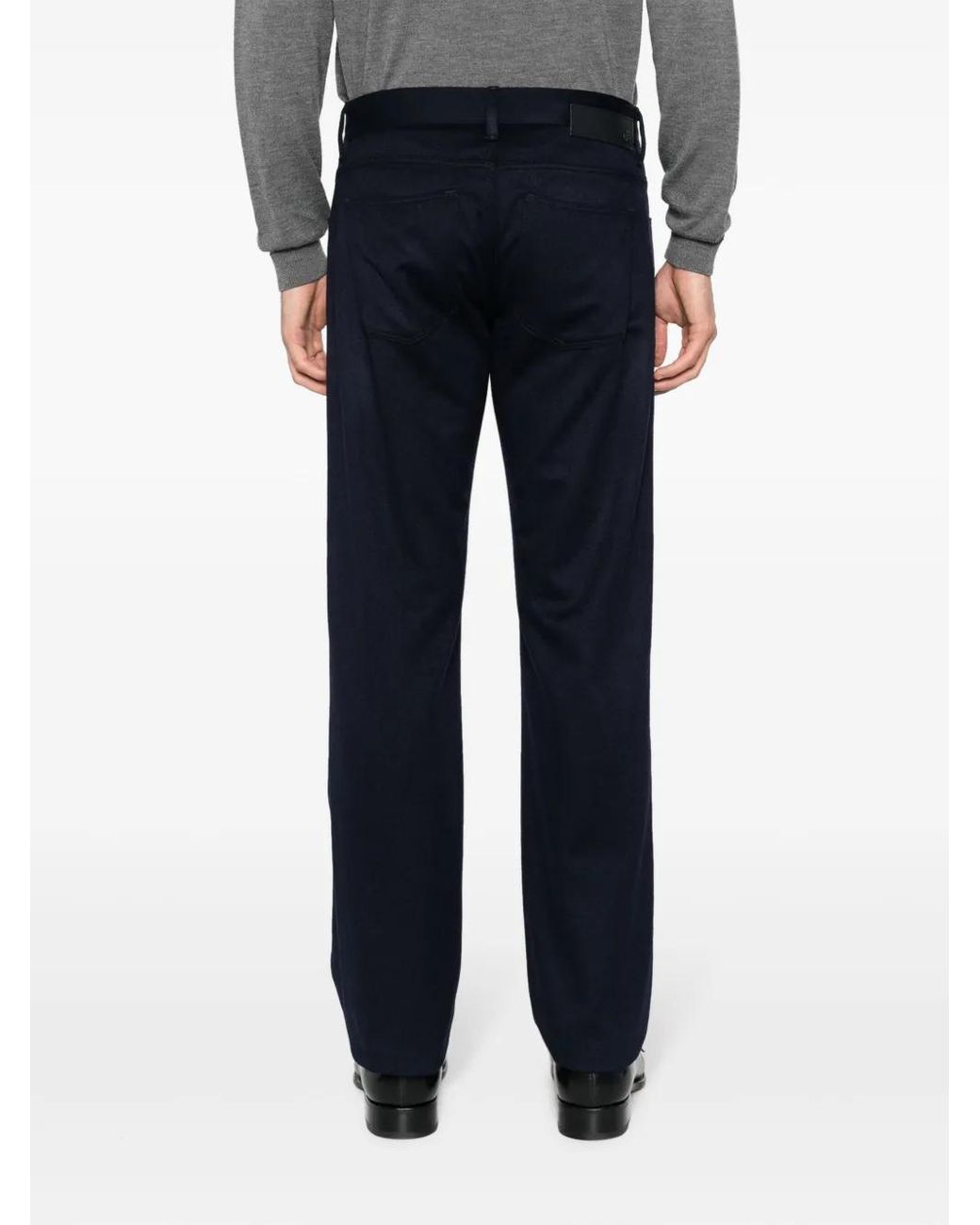 Giorgio Armani Blue Straight-Leg Cashmere Trousers for men