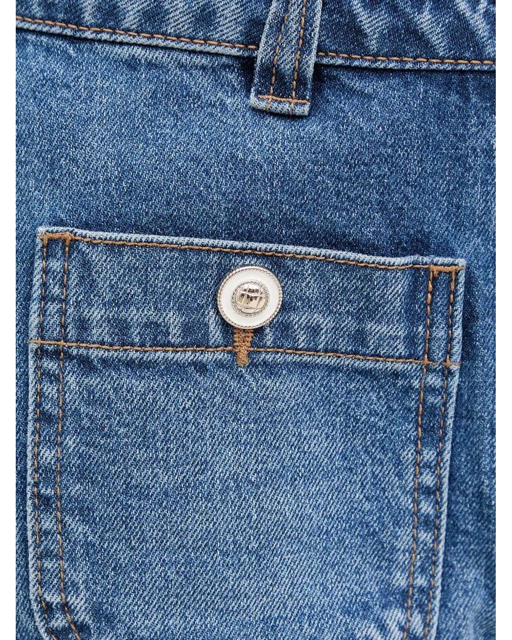 Morgan Blue Jean Ample À Poches Boutonnées