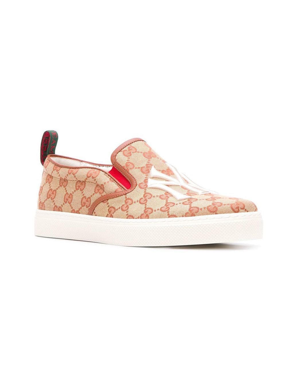 Gucci X Mlb Ny Yankees Patch Sneakers in Brown for Men | Lyst