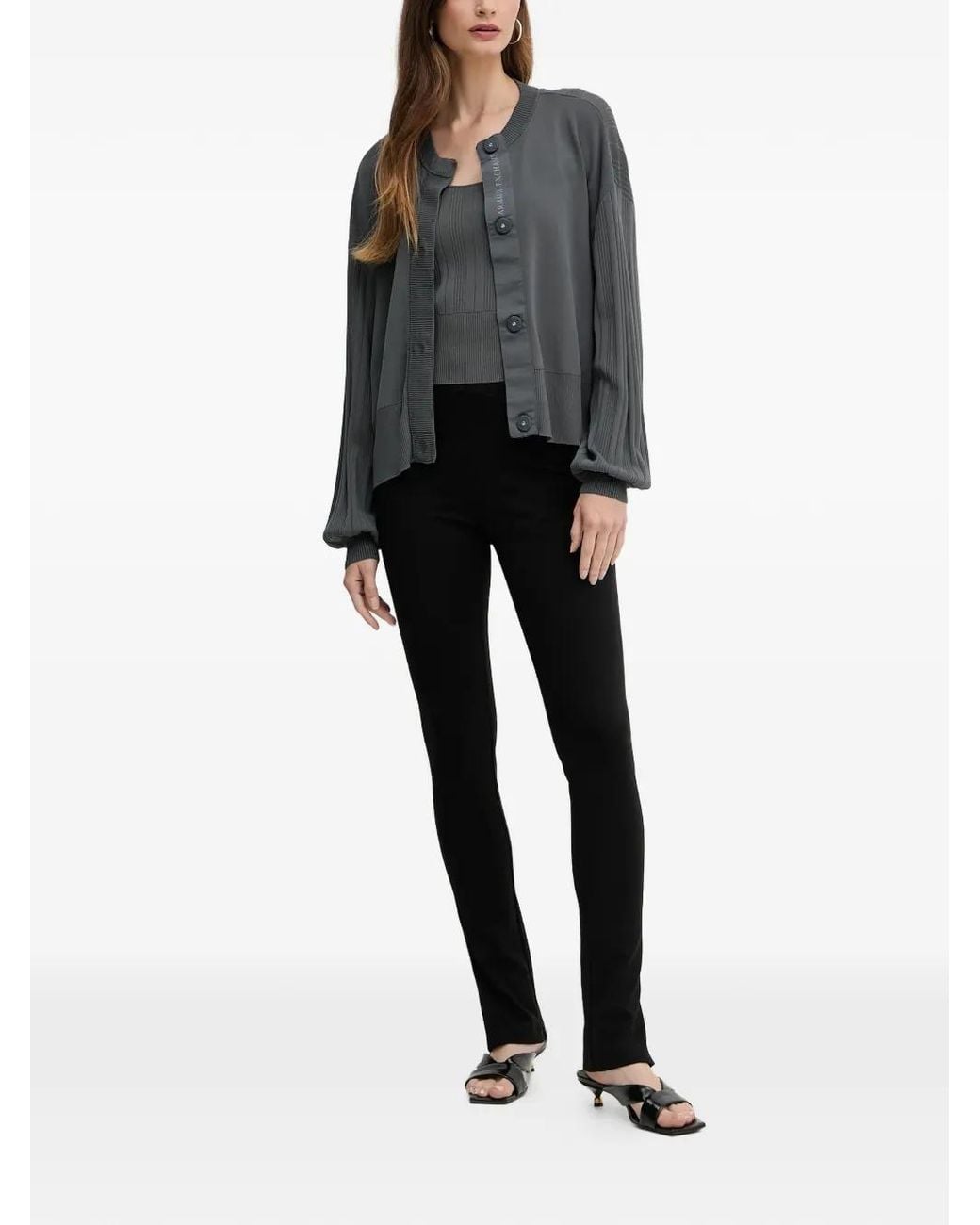 ARMANI EXCHANGE Black Ribbed Top